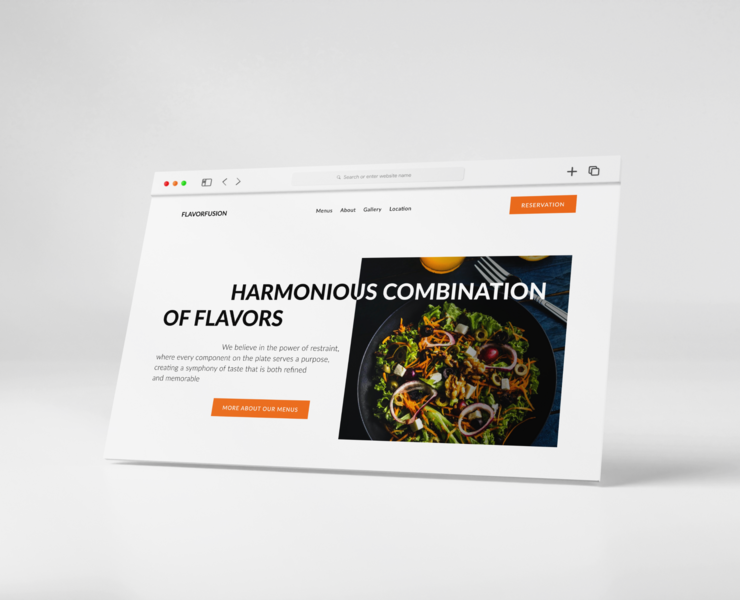 Landing page of restaurant fusion cusine — Интерфейсы на Dprofile