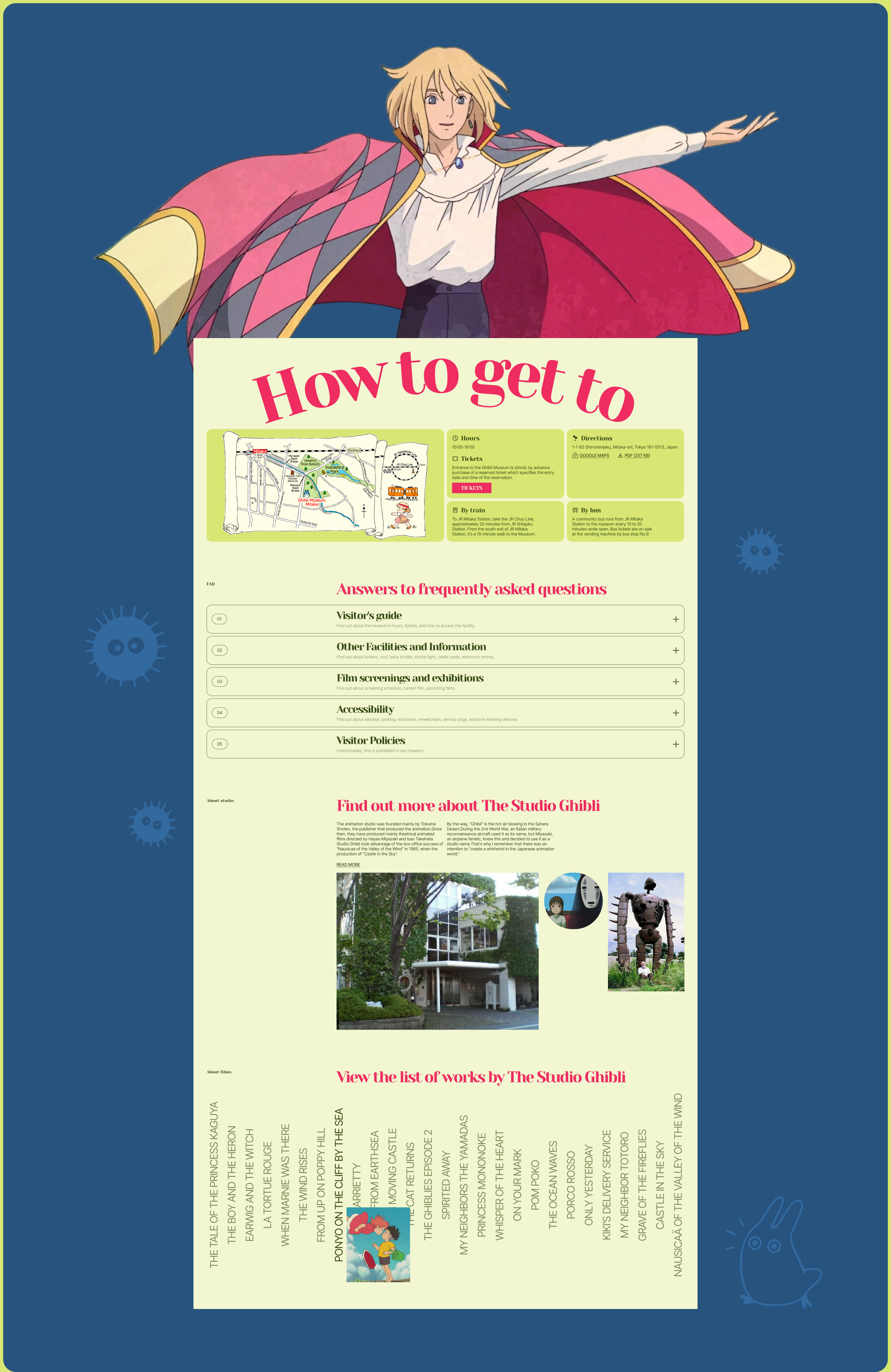 The Studio Ghibli Museum | Landing page — Изображение №9 — Интерфейсы на Dprofile