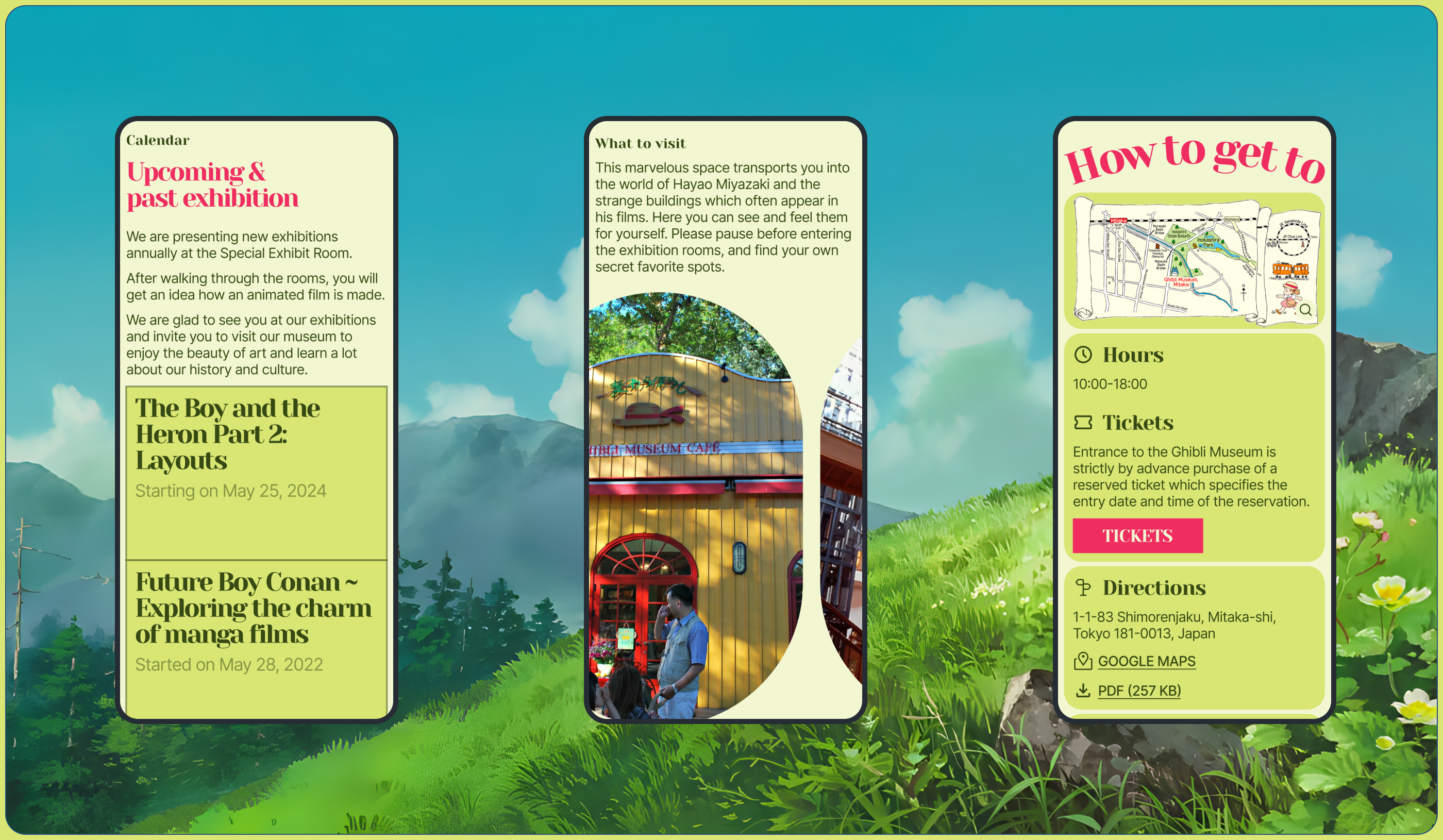 The Studio Ghibli Museum | Landing page — Изображение №10 — Интерфейсы на Dprofile