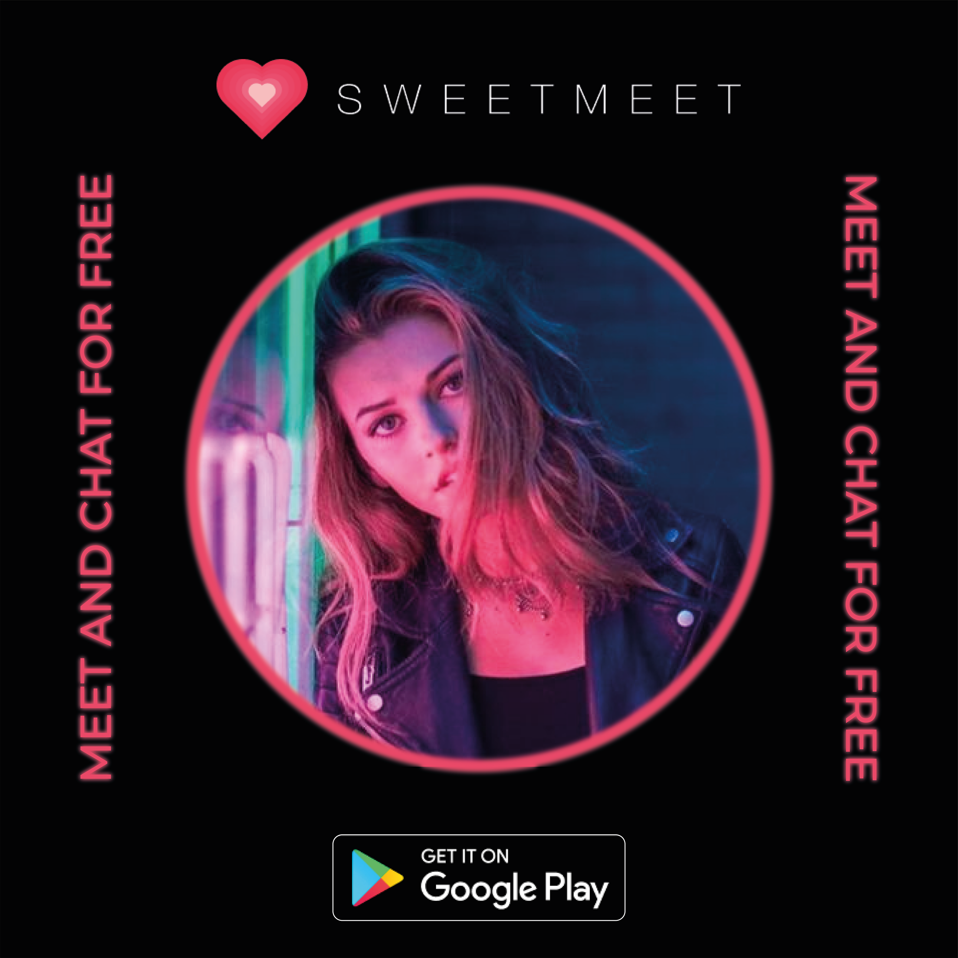 Рекламные креативы для дейтинг-приложения "Sweetmeet" — Изображение №2 — Брендинг, Графика на Dprofile