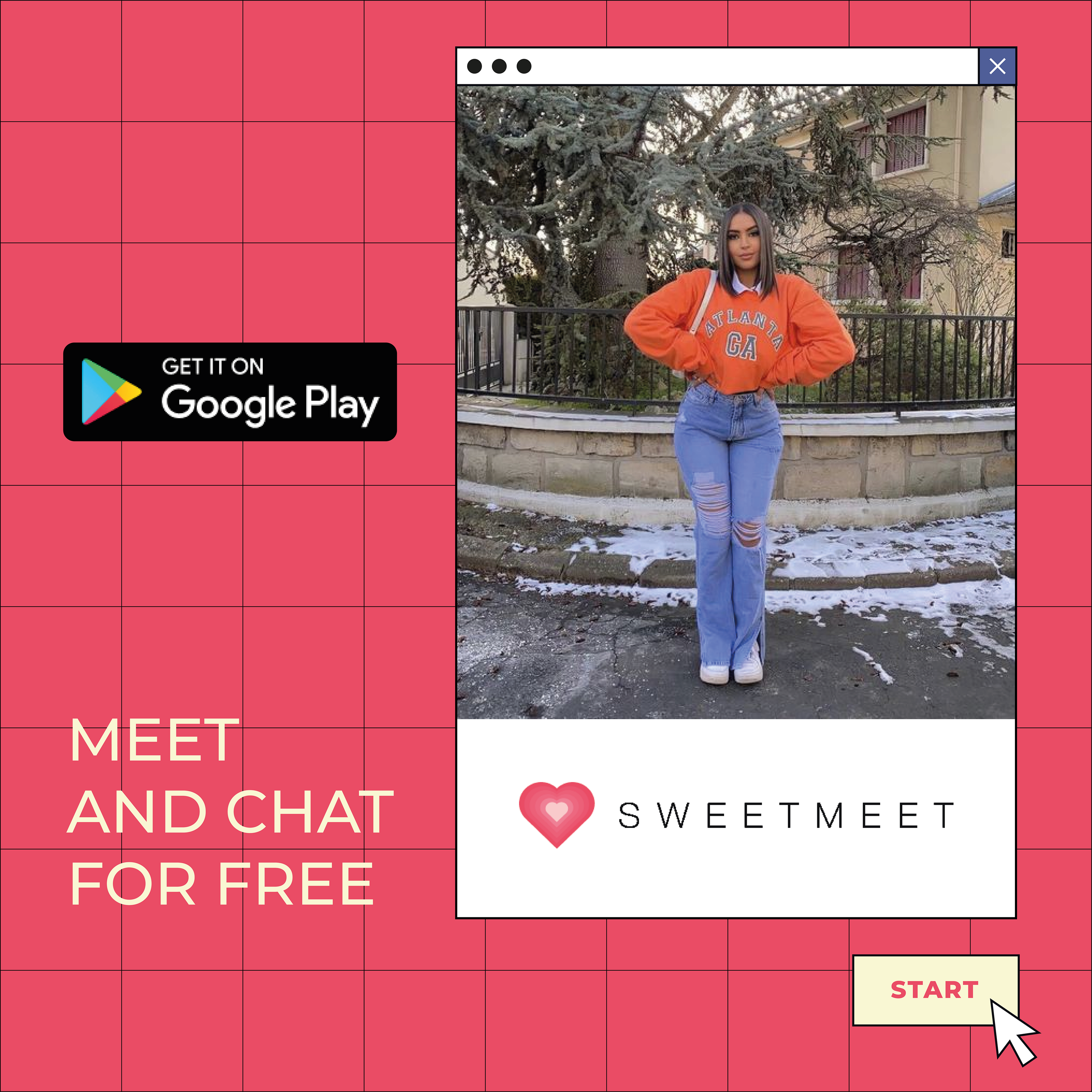 Рекламные креативы для дейтинг-приложения "Sweetmeet" — Изображение №5 — Брендинг, Графика на Dprofile