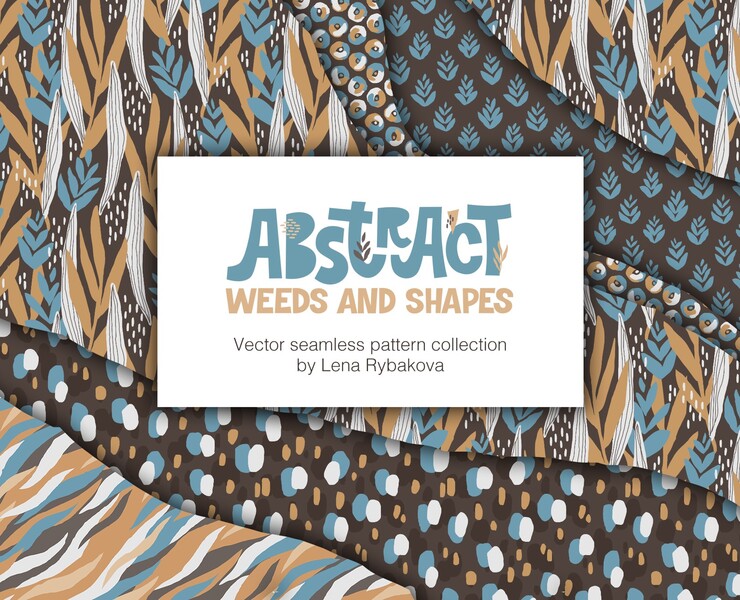 Abstract Weeds and Shapes pattern collection — Иллюстрация на Dprofile