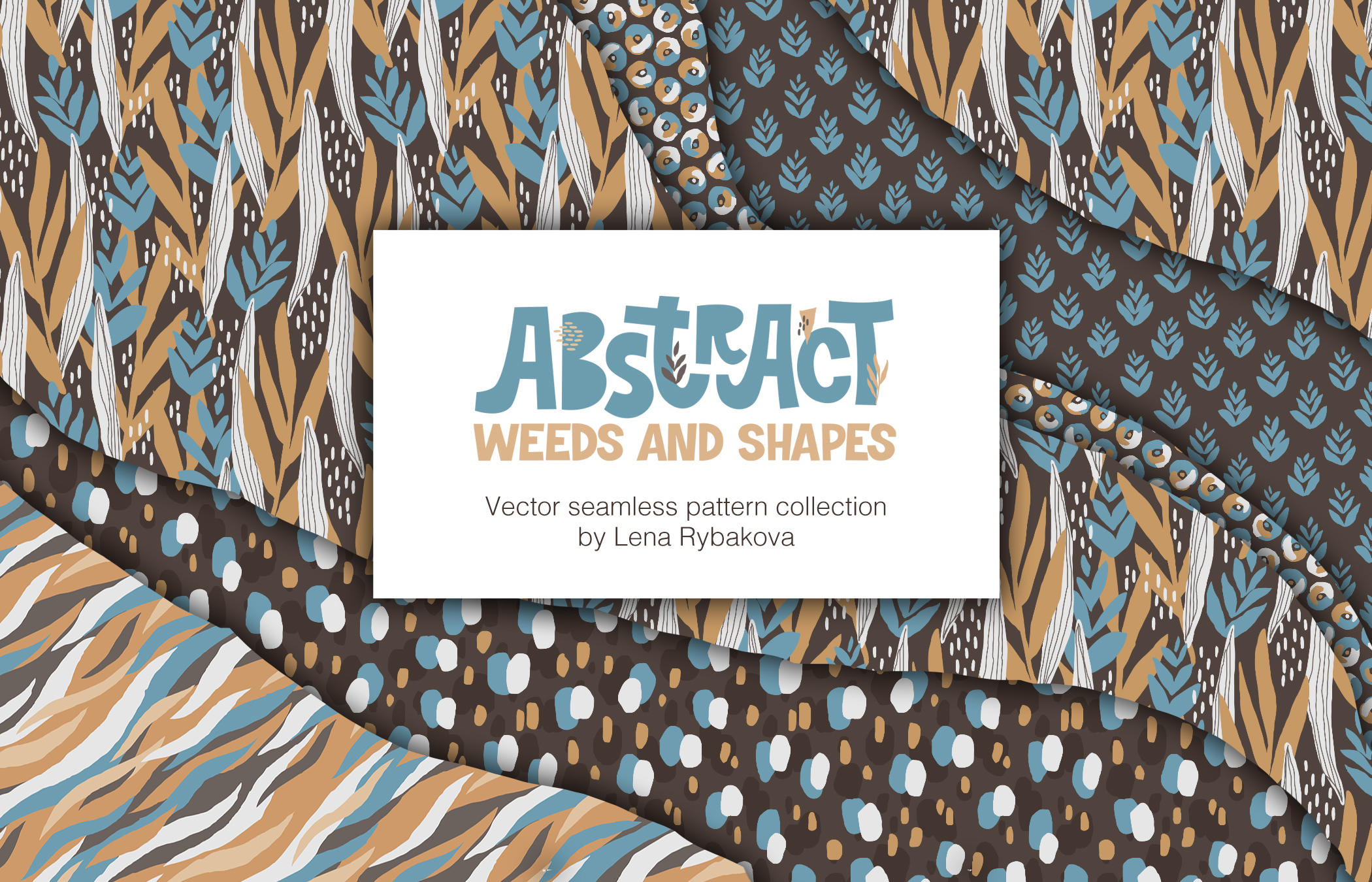 Abstract Weeds and Shapes pattern collection — Изображение №1 — Иллюстрация на Dprofile