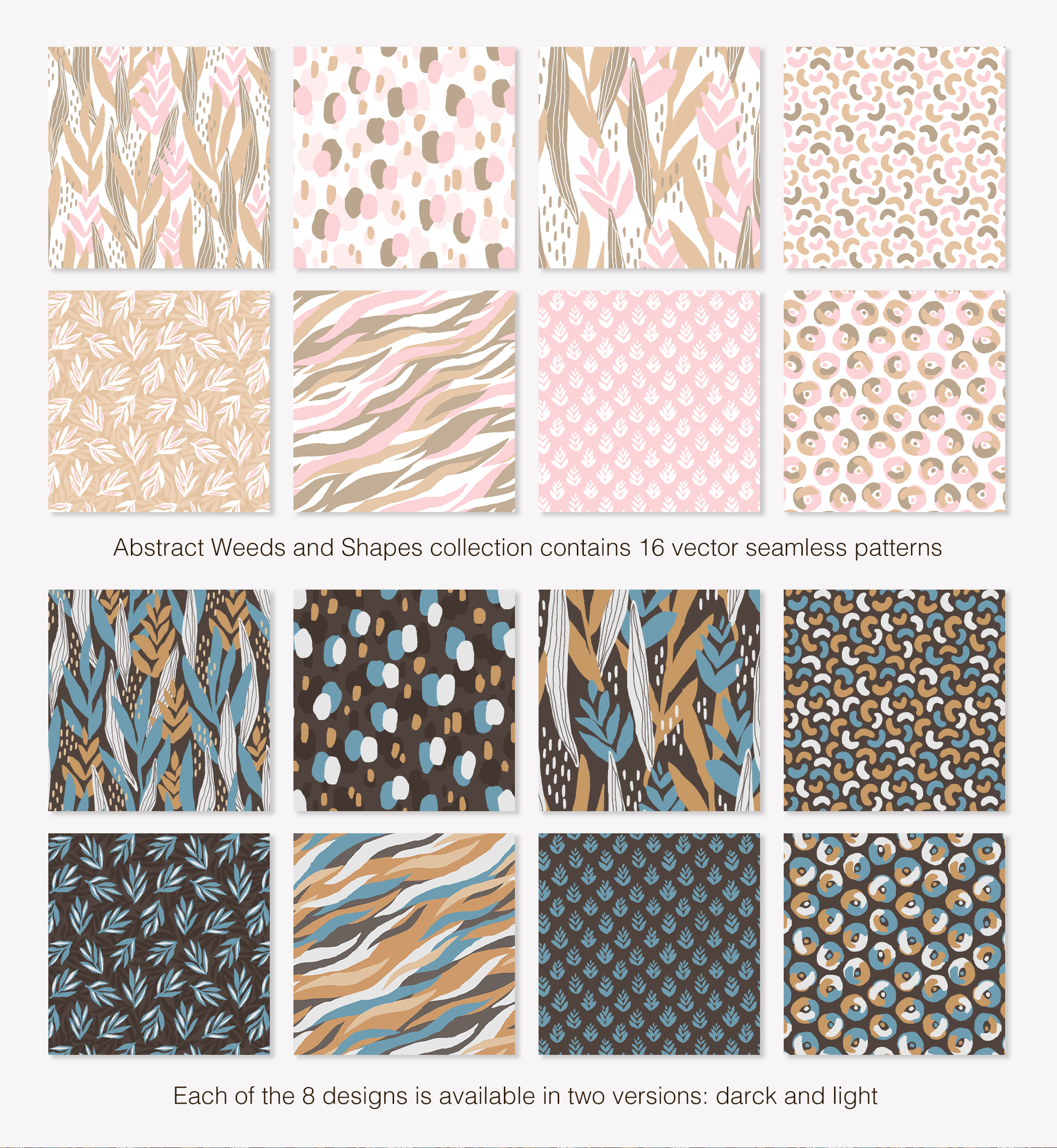 Abstract Weeds and Shapes pattern collection — Изображение №2 — Иллюстрация на Dprofile