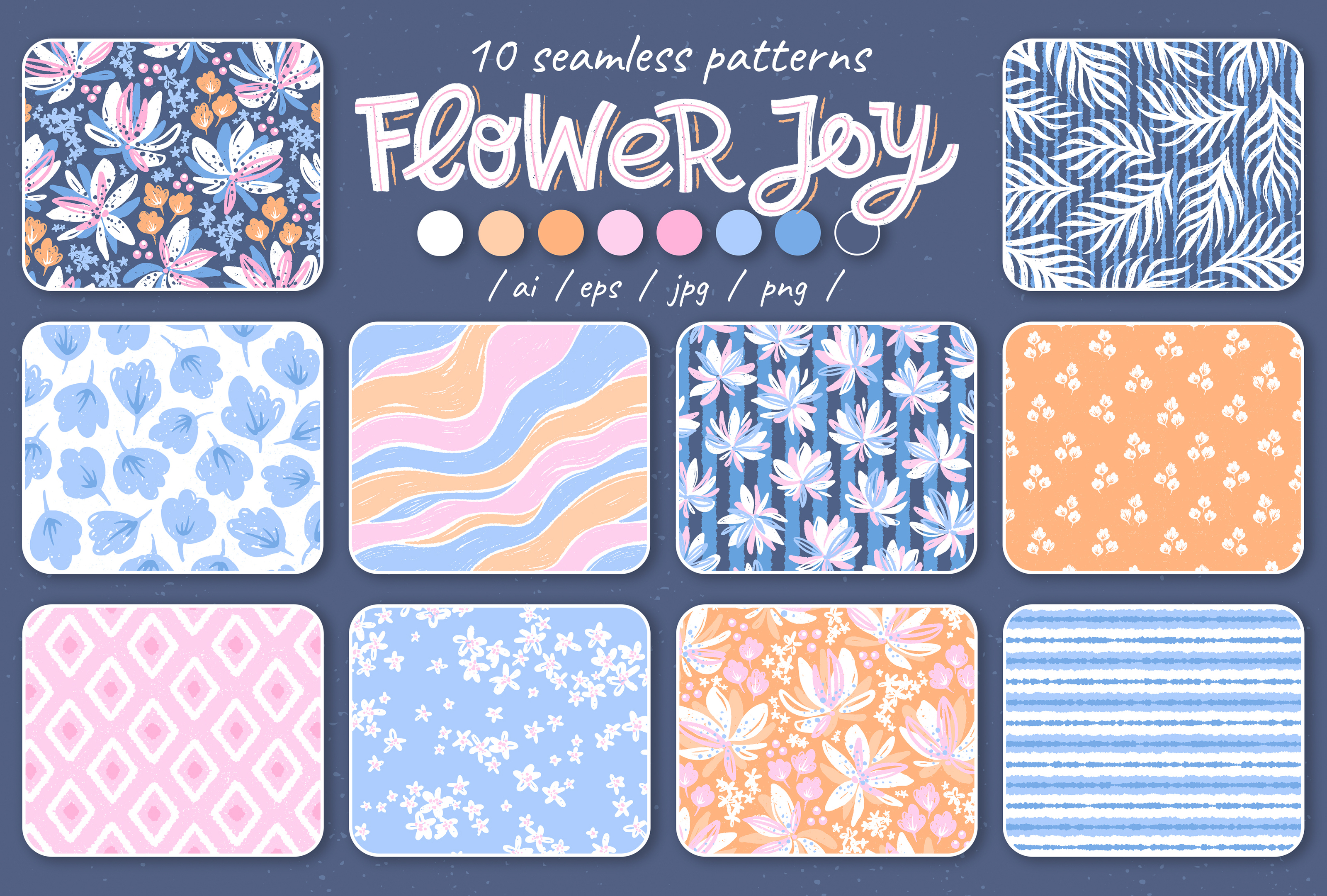 Flower pattern collection — Изображение №2 — Иллюстрация на Dprofile