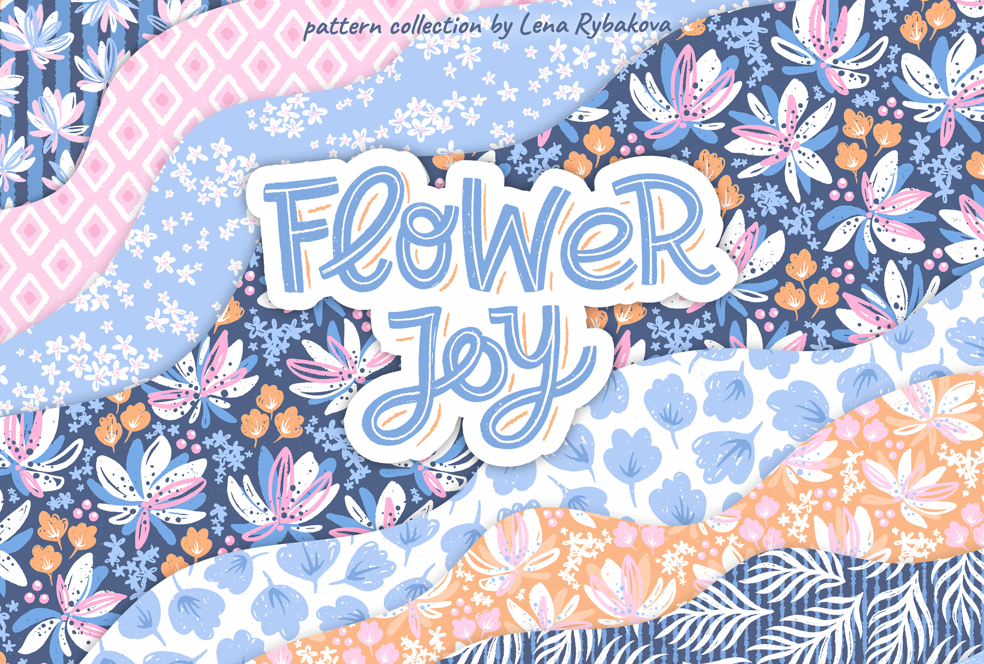 Flower pattern collection — Изображение №1 — Иллюстрация на Dprofile