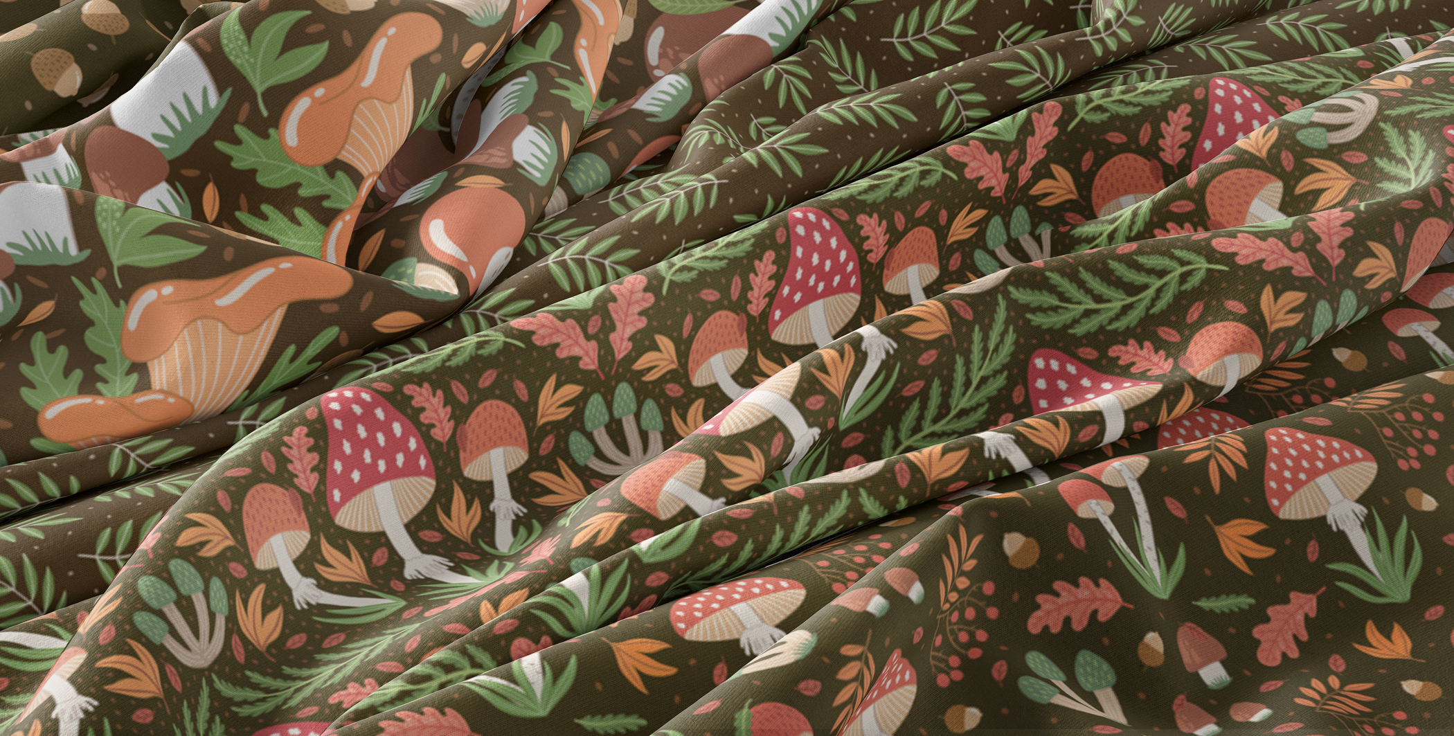 Forest Mushrooms pattern collection — Изображение №3 — Иллюстрация на Dprofile