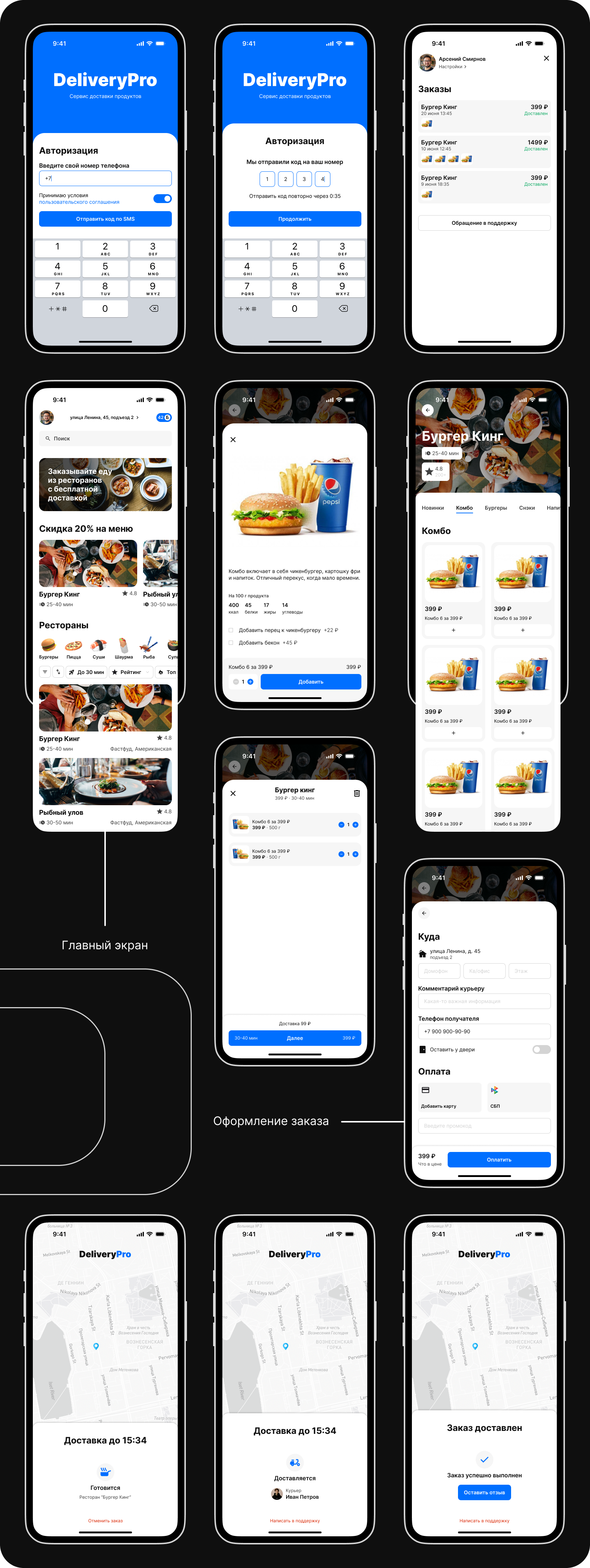DeliveryPro - сервис доставки еды из ресторанов — Изображение №8 — Интерфейсы на Dprofile