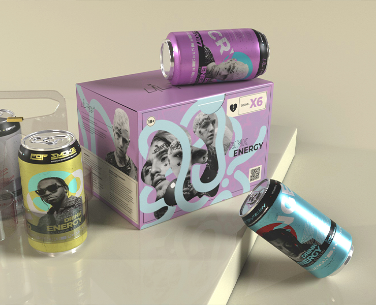 Дизайн банок энергетика | PACKAGE DESIGN - ENERGY DRINK — Брендинг, 3D на Dprofile