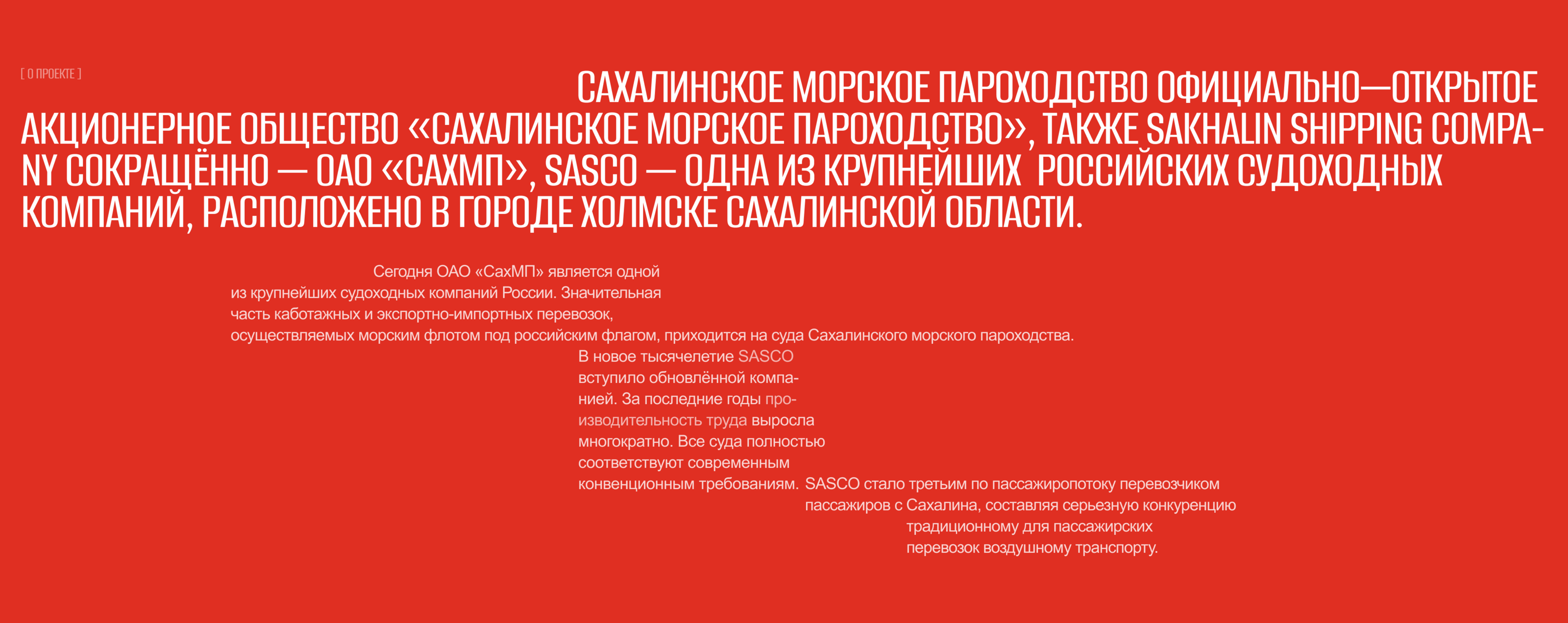 SASCO | Corporate website | Redesign — Изображение №2 — Интерфейсы, Анимация на Dprofile