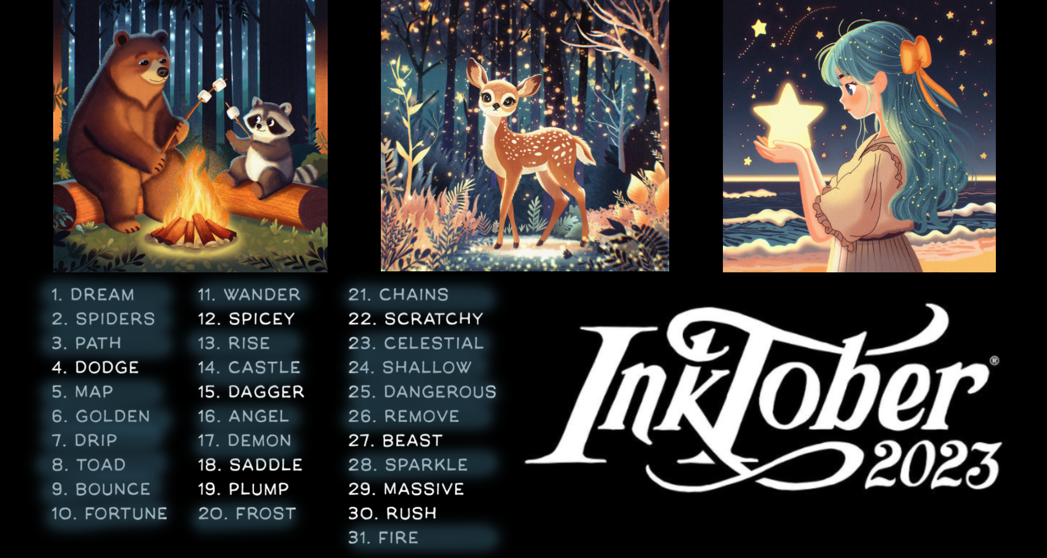 Inktober 2023 — Изображение №1 — Иллюстрация, Графика на Dprofile