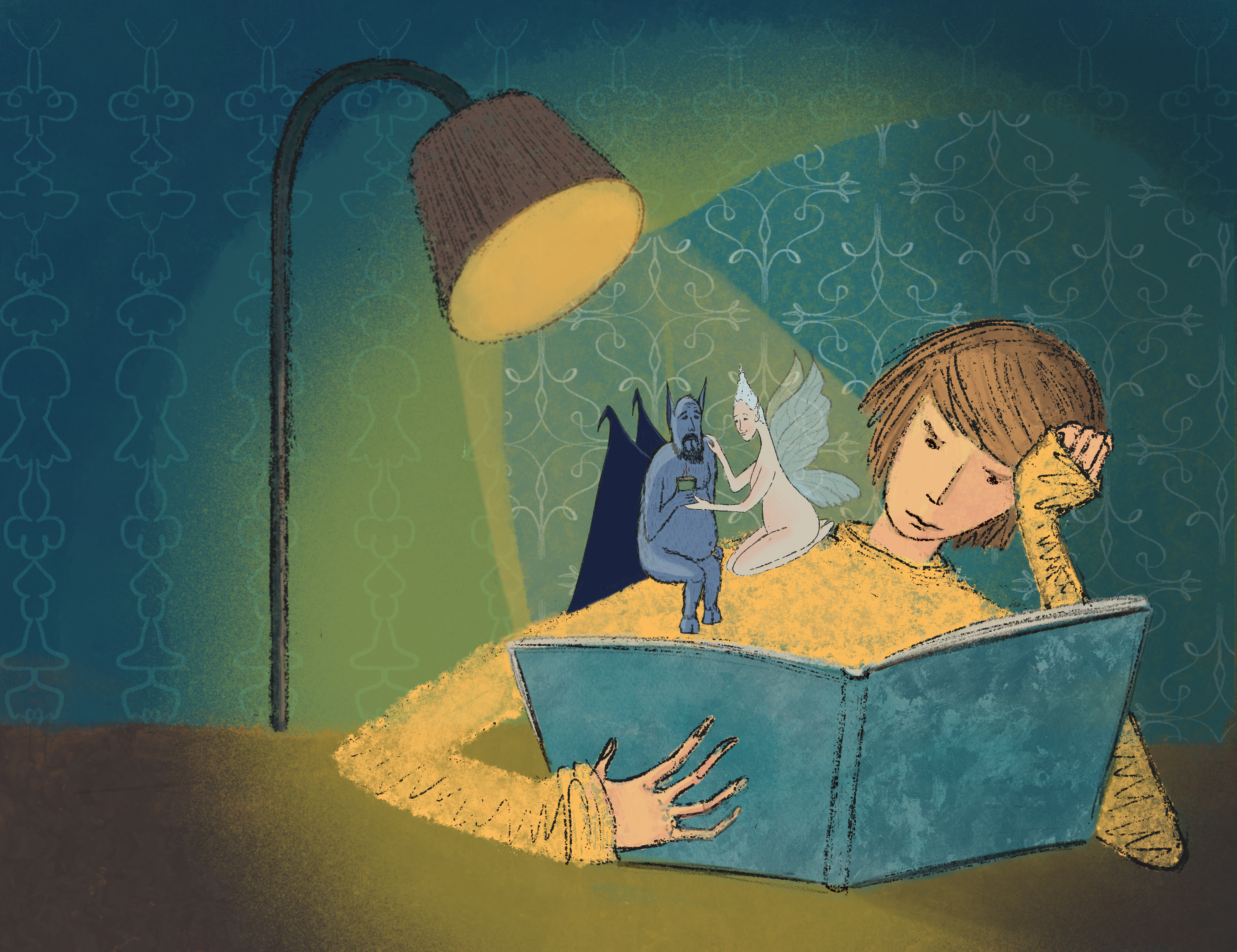 Reading Book Illustration — Изображение №1 — Иллюстрация на Dprofile