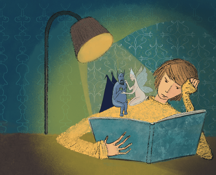Reading Book Illustration на Dprofile