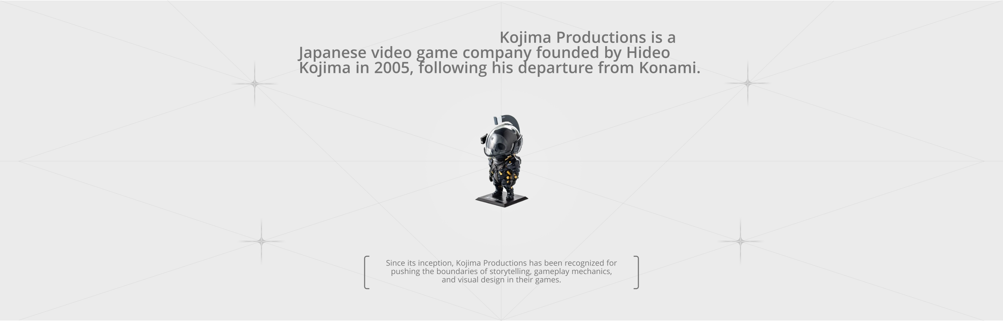 Kojima Productions | Corporate website redesign — Изображение №2 — Интерфейсы, Брендинг на Dprofile