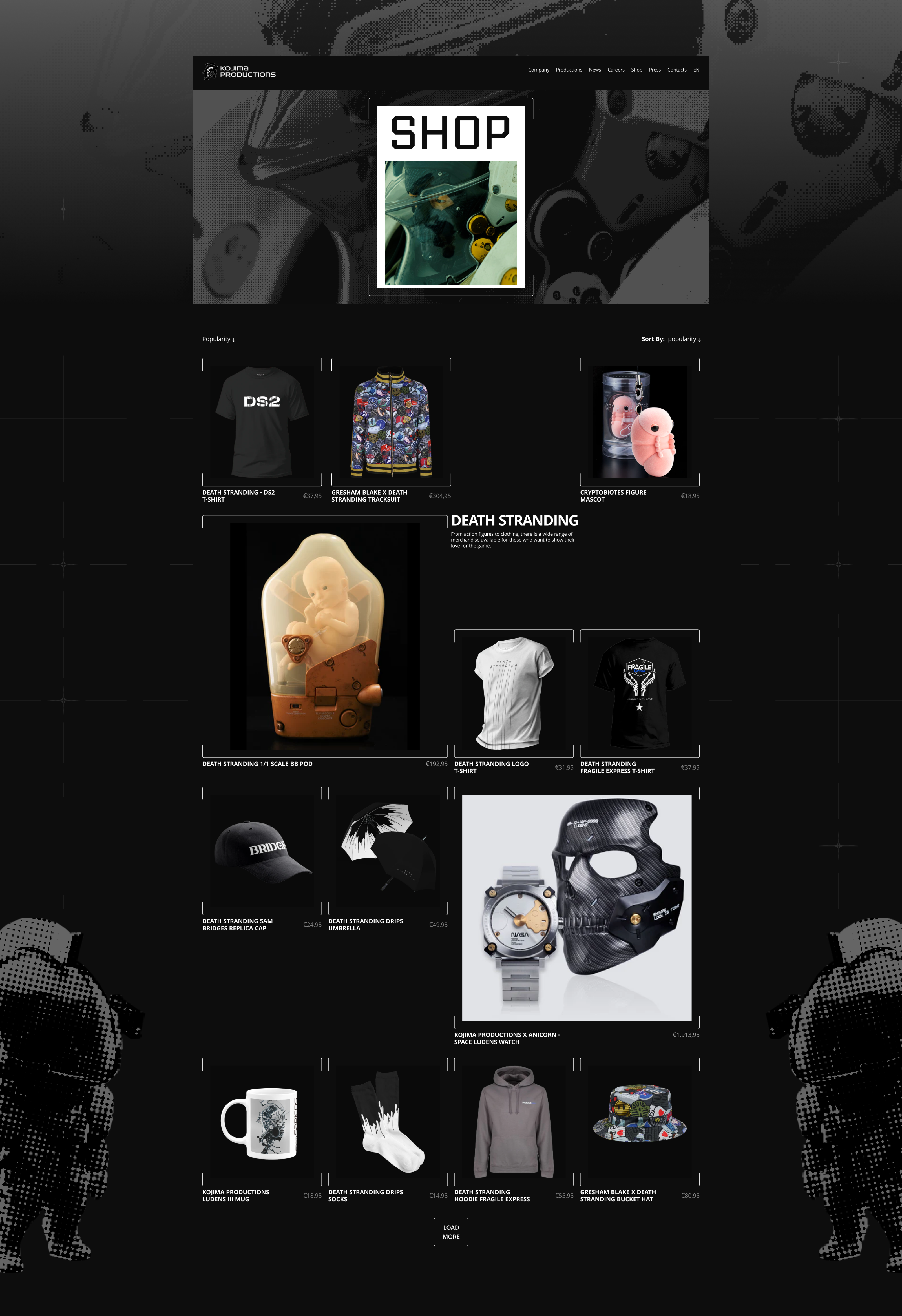 Kojima Productions | Corporate website redesign — Изображение №12 — Интерфейсы, Брендинг на Dprofile