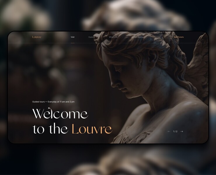 Louvre Museum Concept — Интерфейсы, Анимация на Dprofile