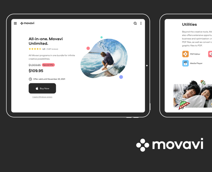 Movavi | Website redesign на Dprofile