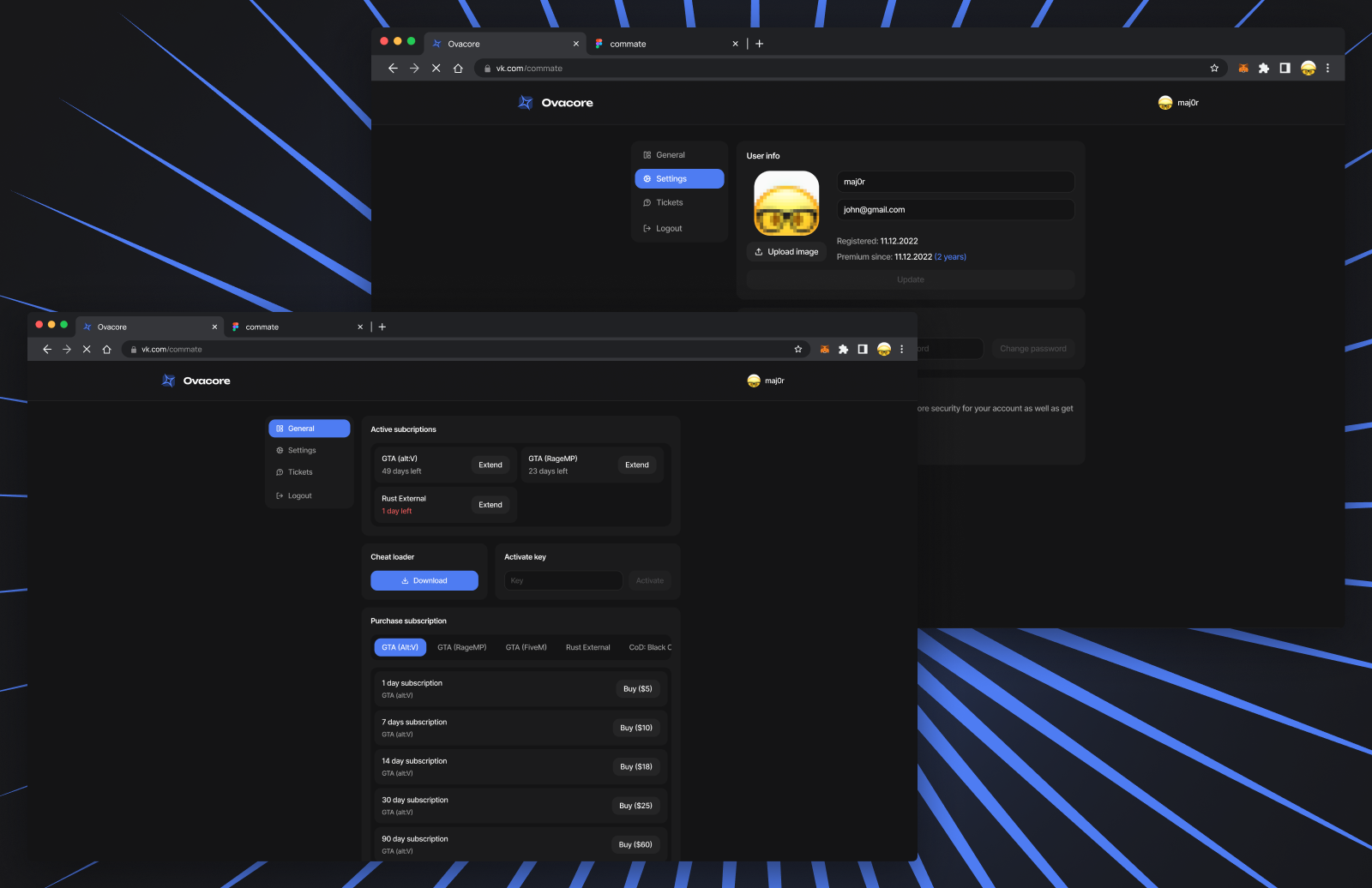 Веб-сайт для Ovacore — Изображение №10 — Интерфейсы на Dprofile