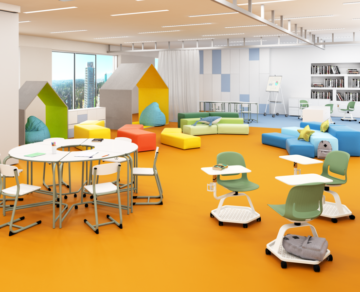 Render школьного стула Mobi. — 3D на Dprofile