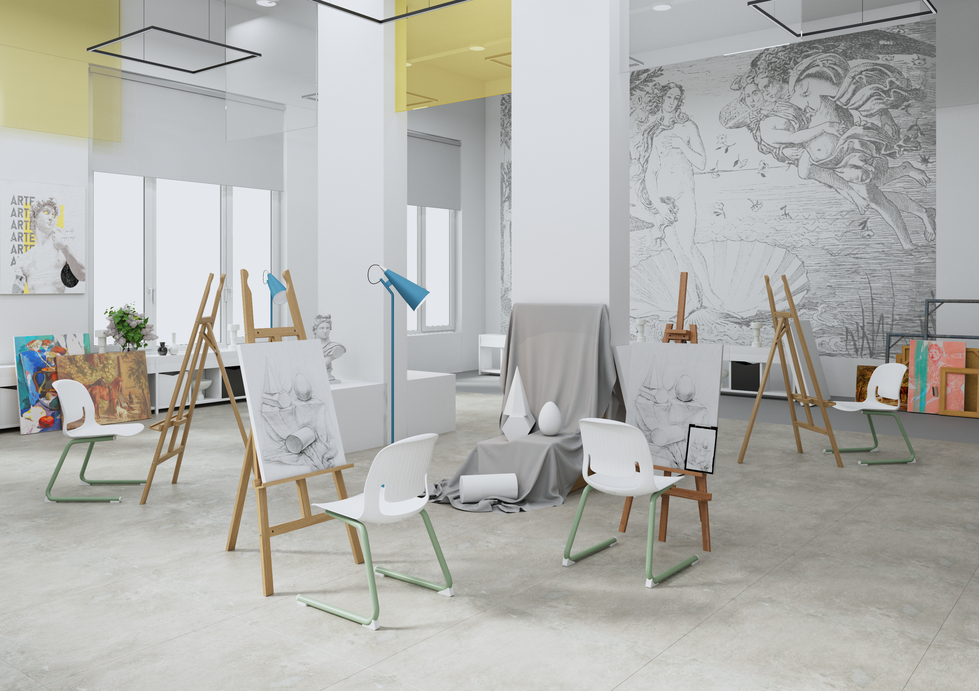 Render школьного стула Leo. — Изображение №1 — 3D на Dprofile