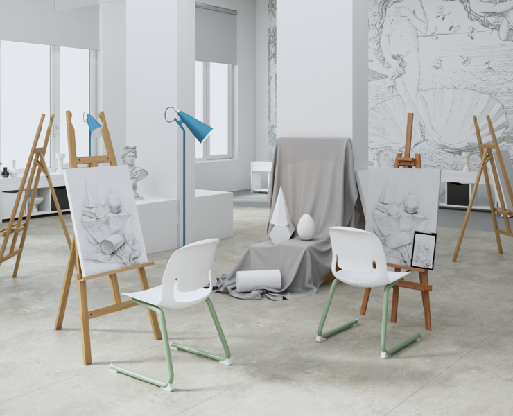 Render школьного стула Leo. — 3D на Dprofile