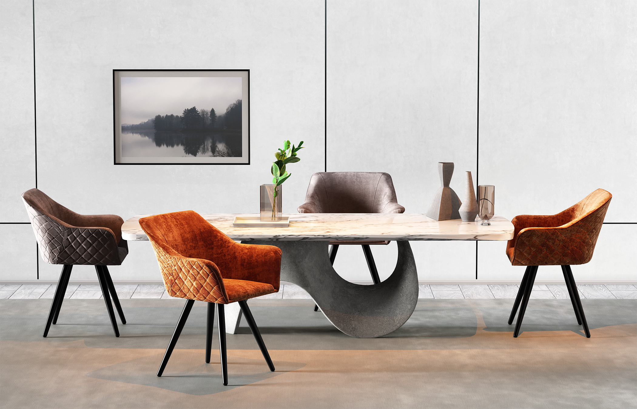 Render мягких стульев. — Изображение №1 — 3D на Dprofile