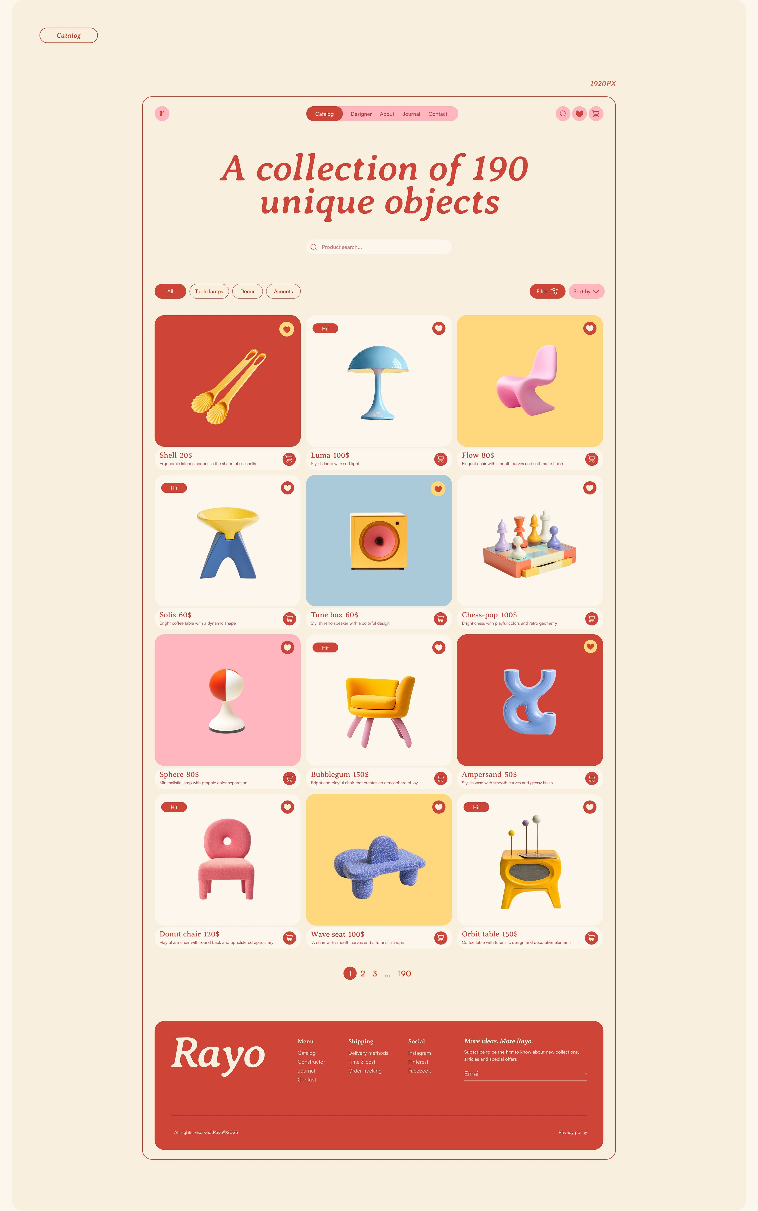 Rayo – furniture & home objects ecommerce website — Изображение №7 — Интерфейсы, Анимация на Dprofile