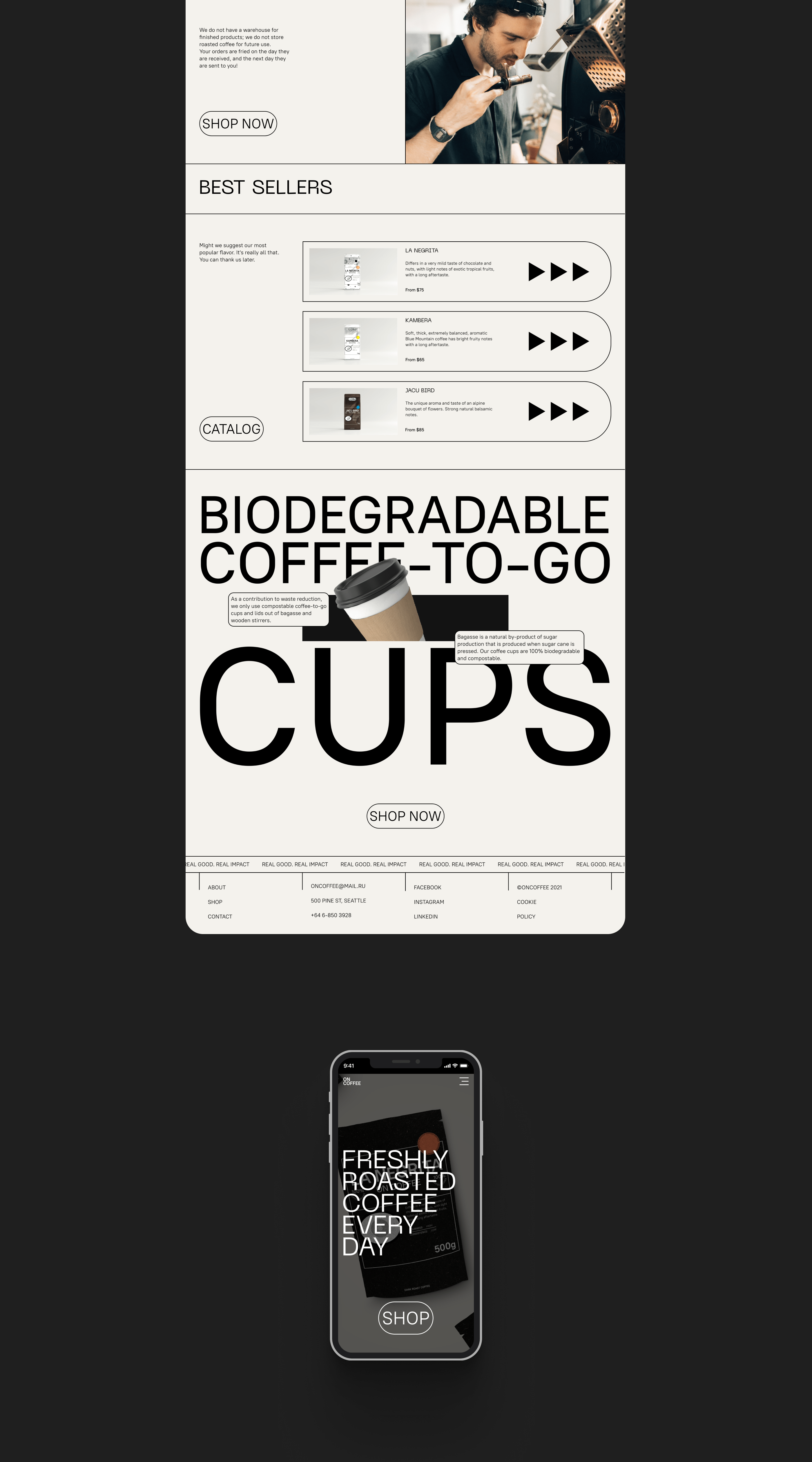 ONCOFFEE — Изображение №6 — Интерфейсы, Брендинг на Dprofile