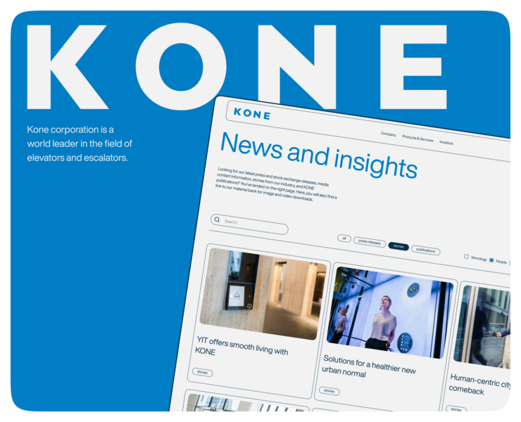 KONE — Corporate website — Интерфейсы на Dprofile