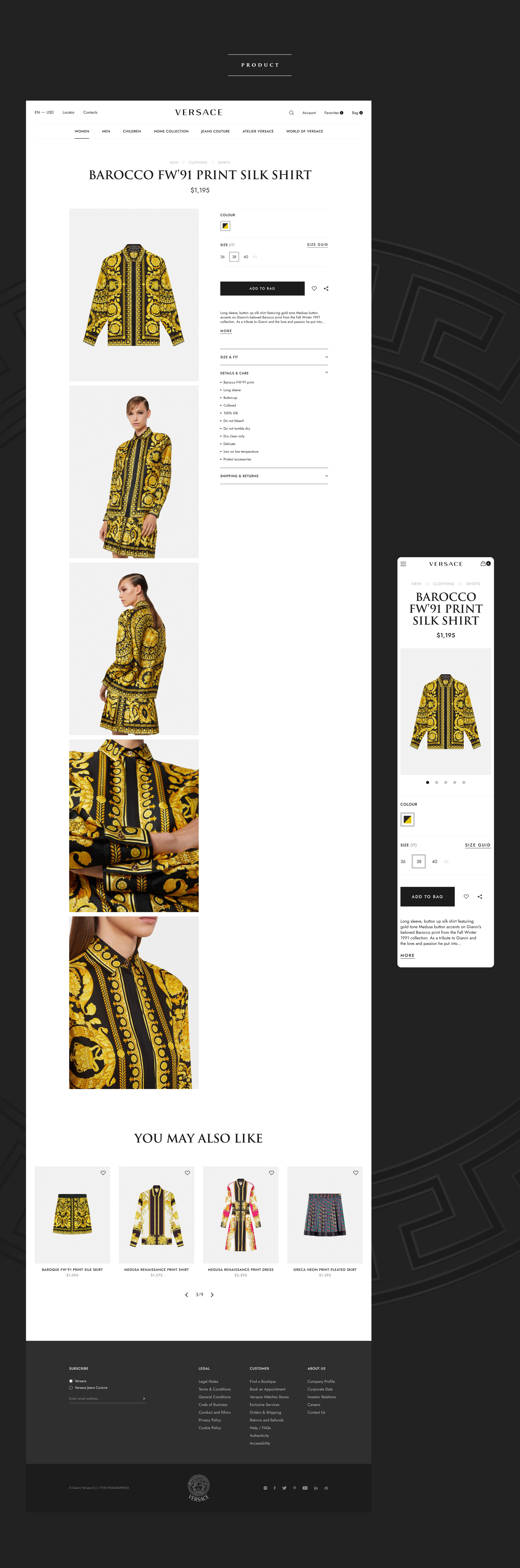 Versace Redesign — Изображение №9 — Интерфейсы, Анимация на Dprofile
