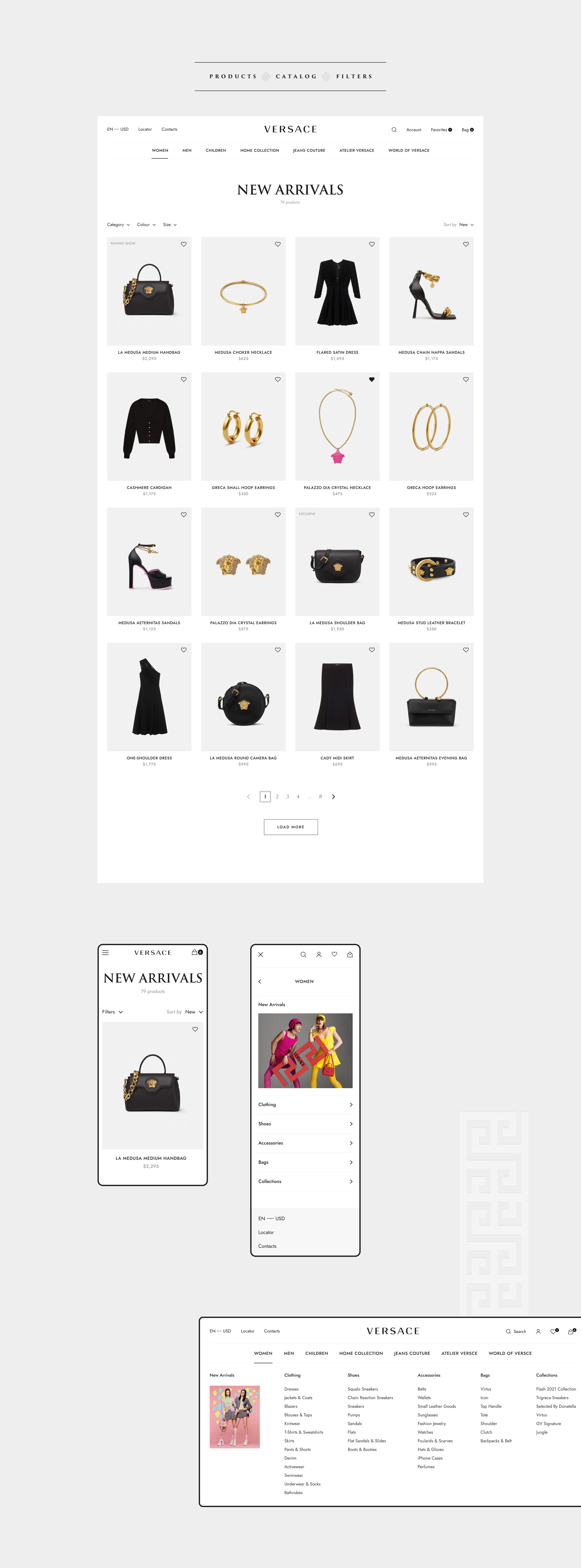 Versace Redesign — Изображение №7 — Интерфейсы, Анимация на Dprofile