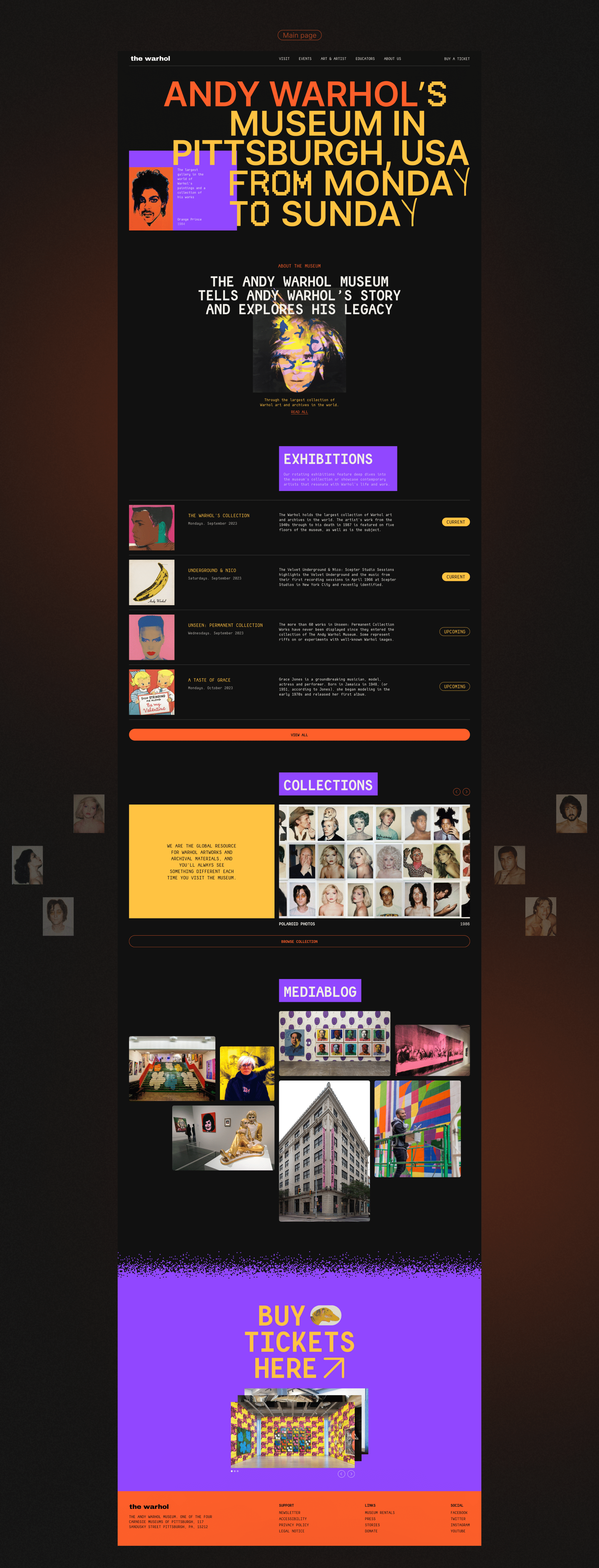 Andy Warhol Museum website — Изображение №3 — Интерфейсы на Dprofile