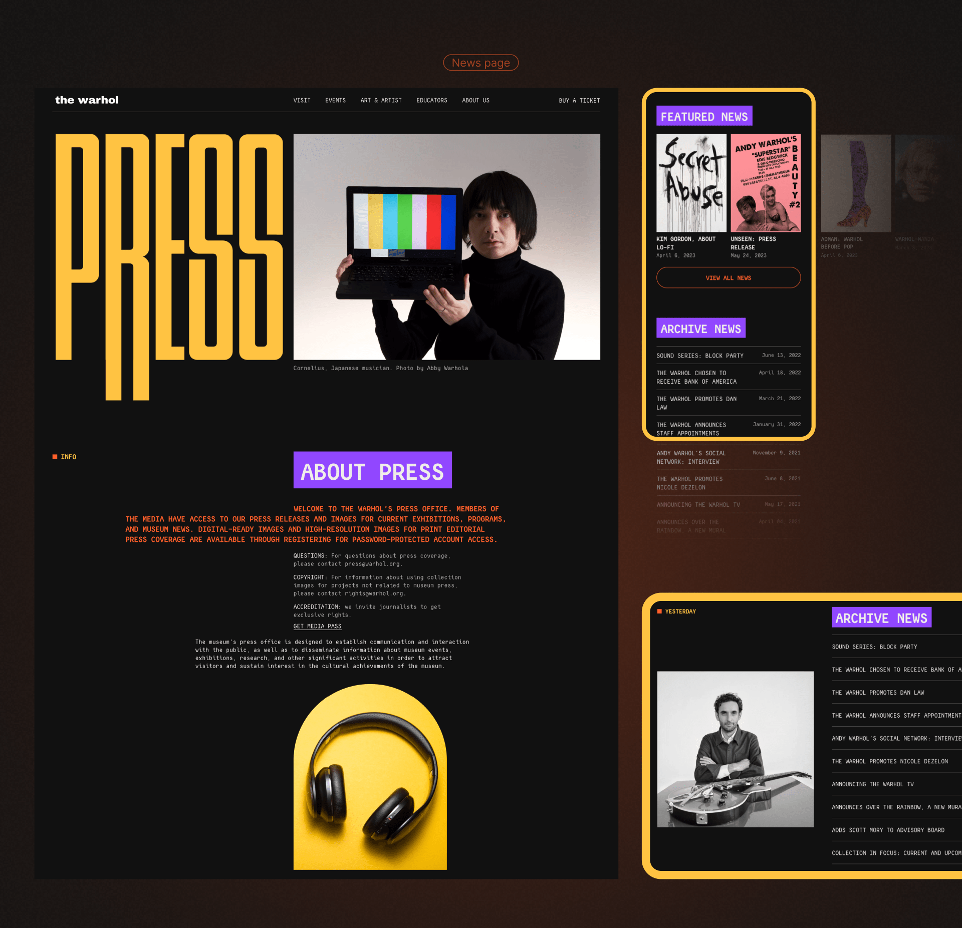 Andy Warhol Museum website — Изображение №9 — Интерфейсы на Dprofile