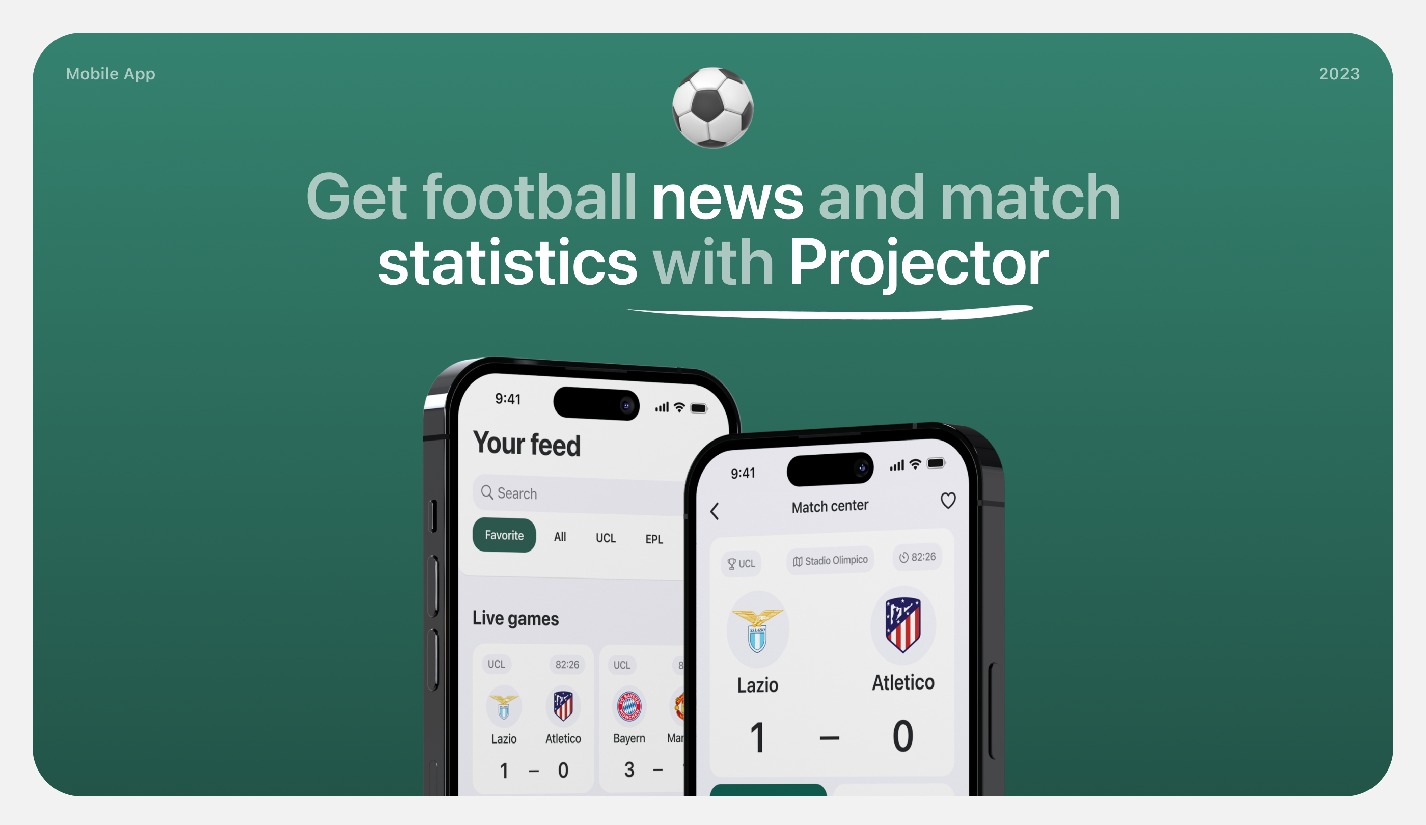 Projector — football news and statistic | Mobile App — Изображение №1 — Интерфейсы на Dprofile