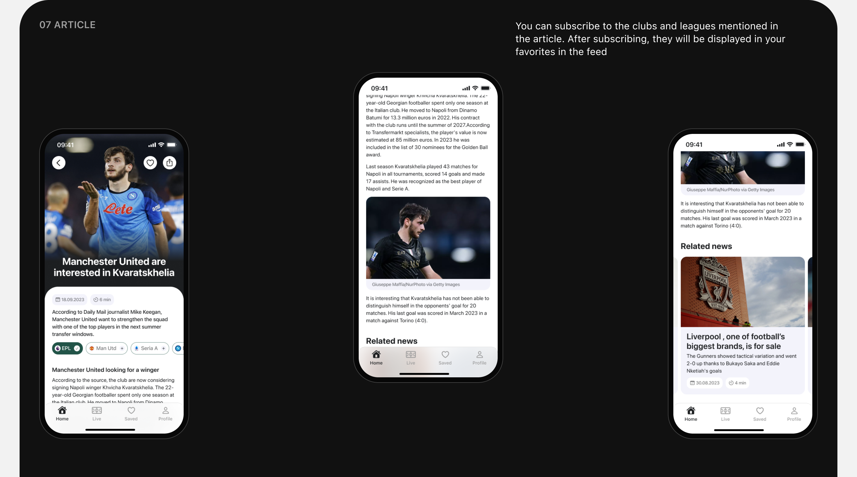 Projector — football news and statistic | Mobile App — Изображение №10 — Интерфейсы на Dprofile