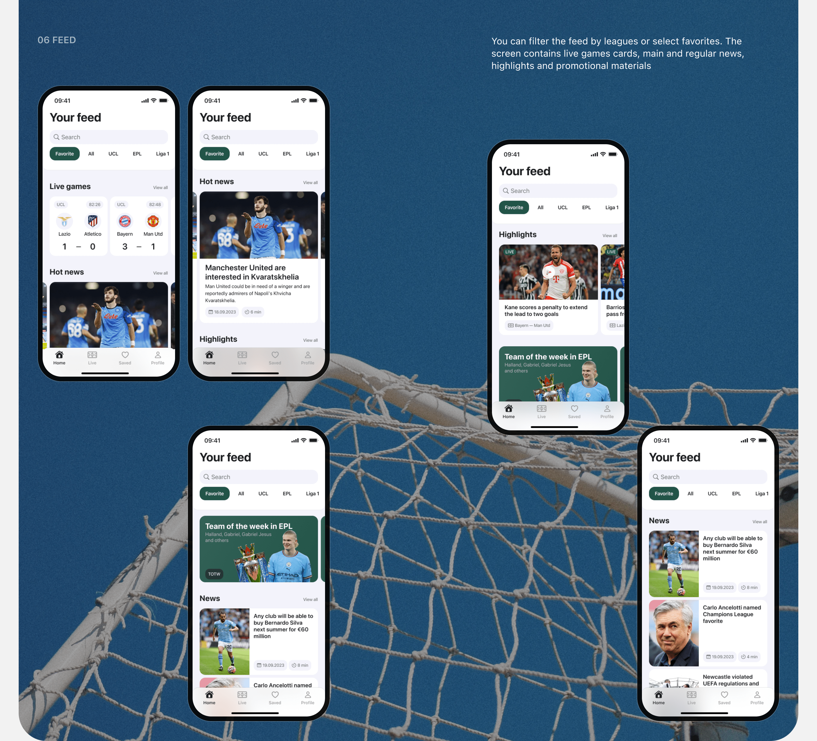 Projector — football news and statistic | Mobile App — Изображение №8 — Интерфейсы на Dprofile