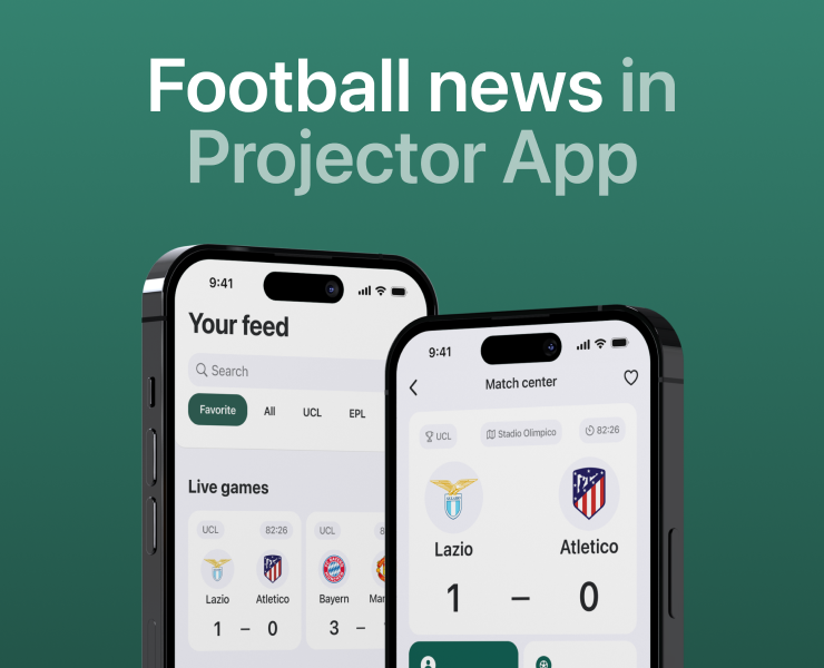 Projector — football news and statistic | Mobile App на Dprofile