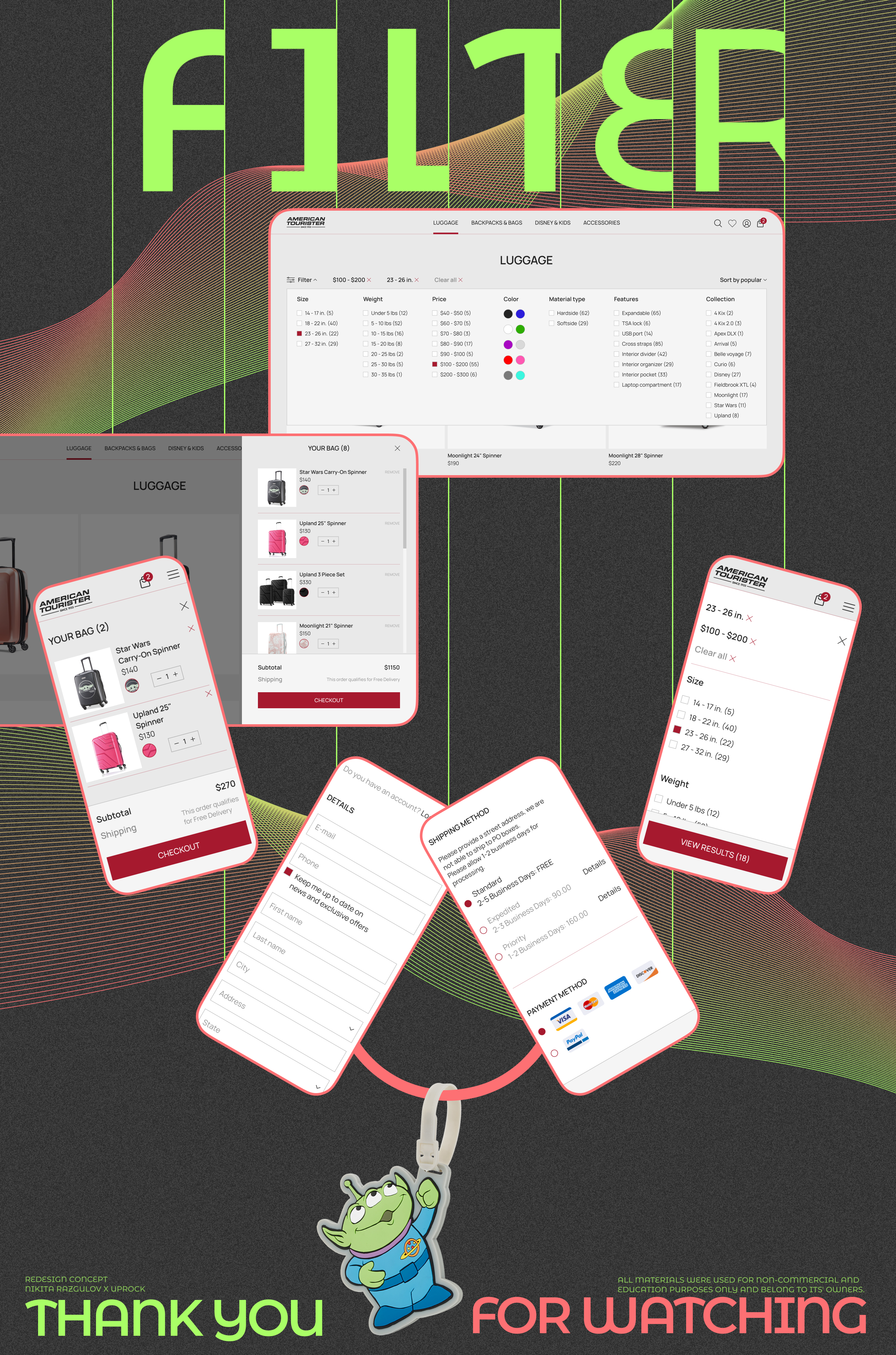 American Tourister | E-commerce — Изображение №9 — Интерфейсы, Графика на Dprofile