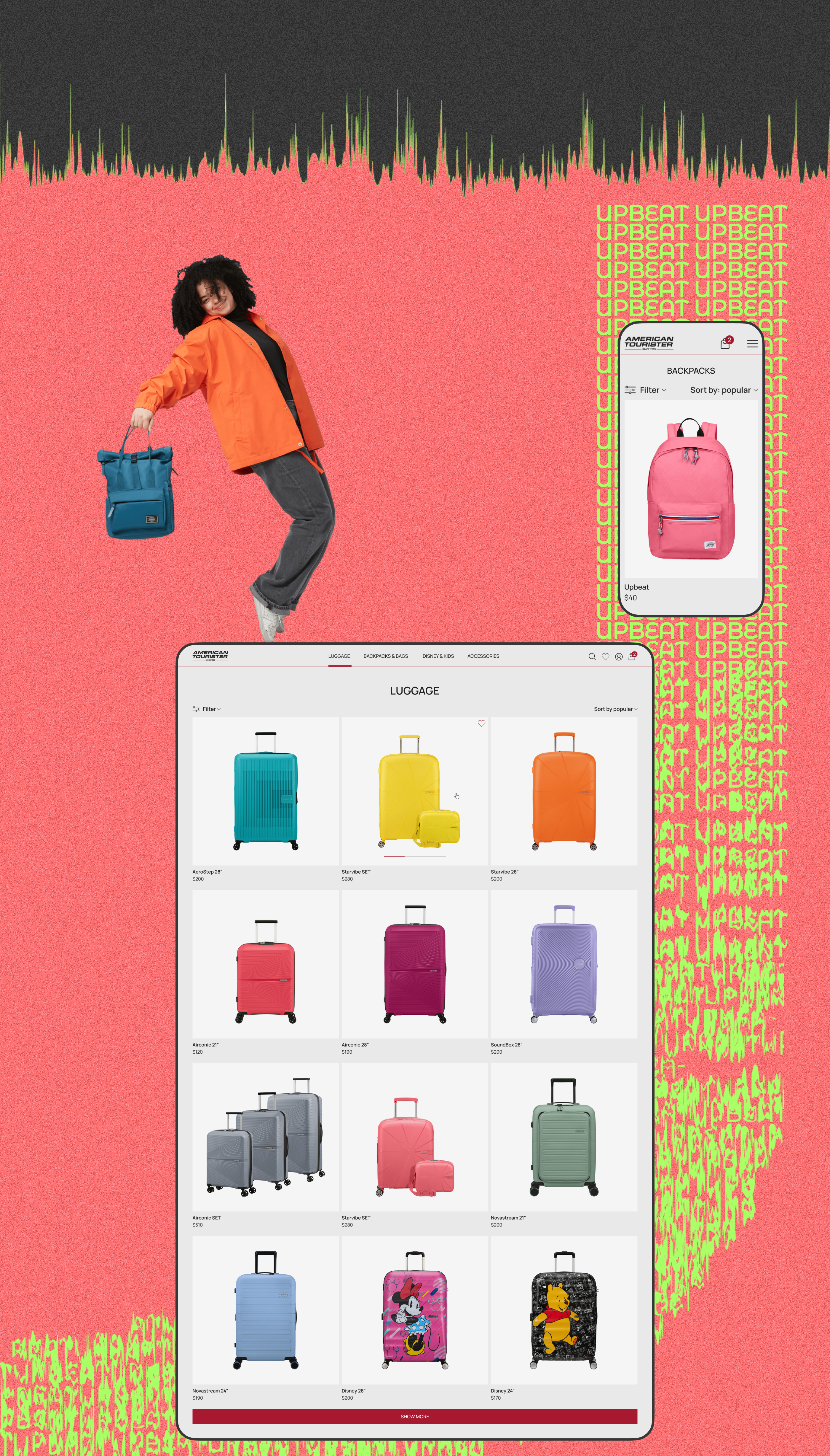 American Tourister | E-commerce — Изображение №4 — Интерфейсы, Графика на Dprofile