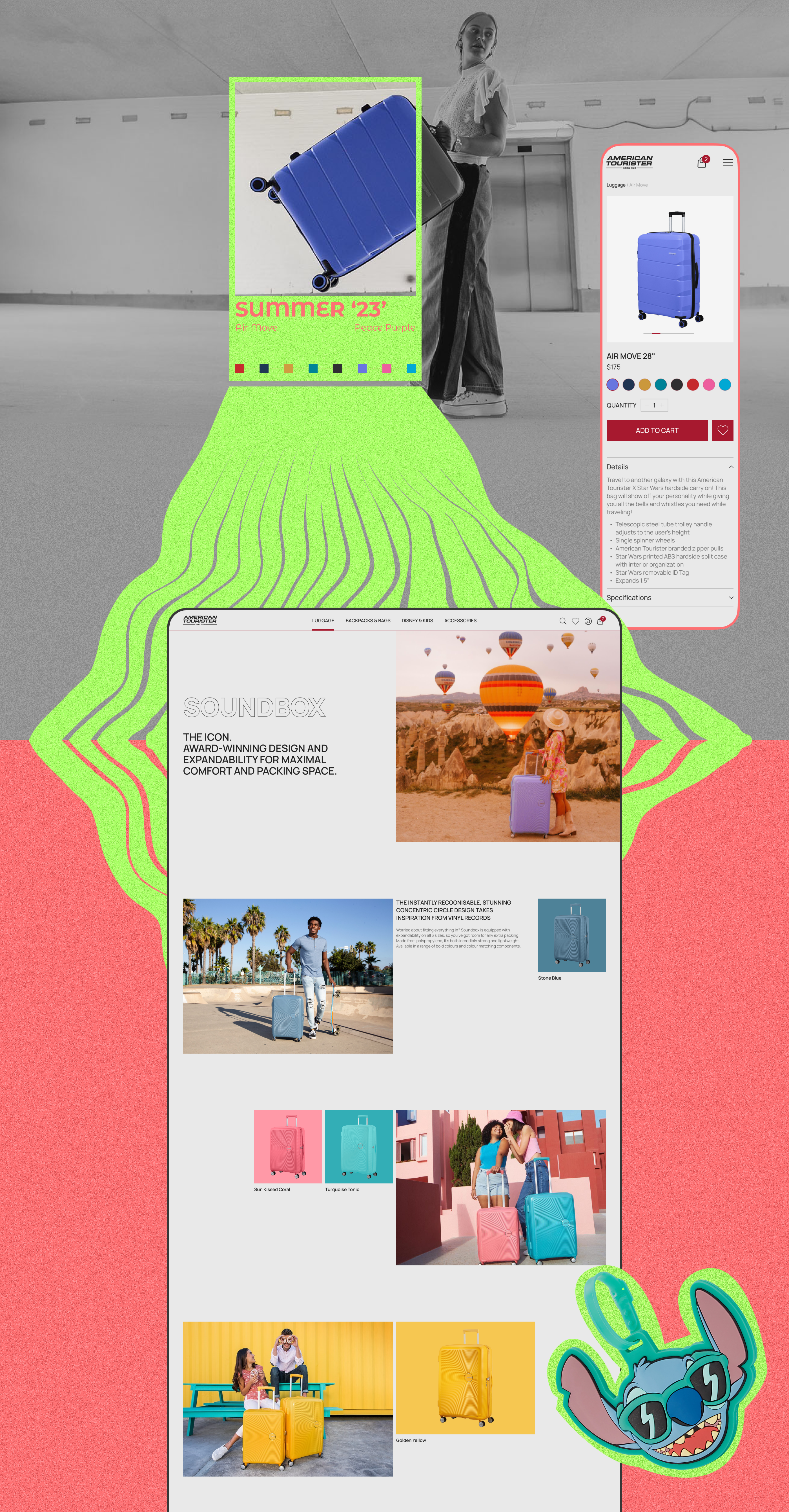 American Tourister | E-commerce — Изображение №7 — Интерфейсы, Графика на Dprofile