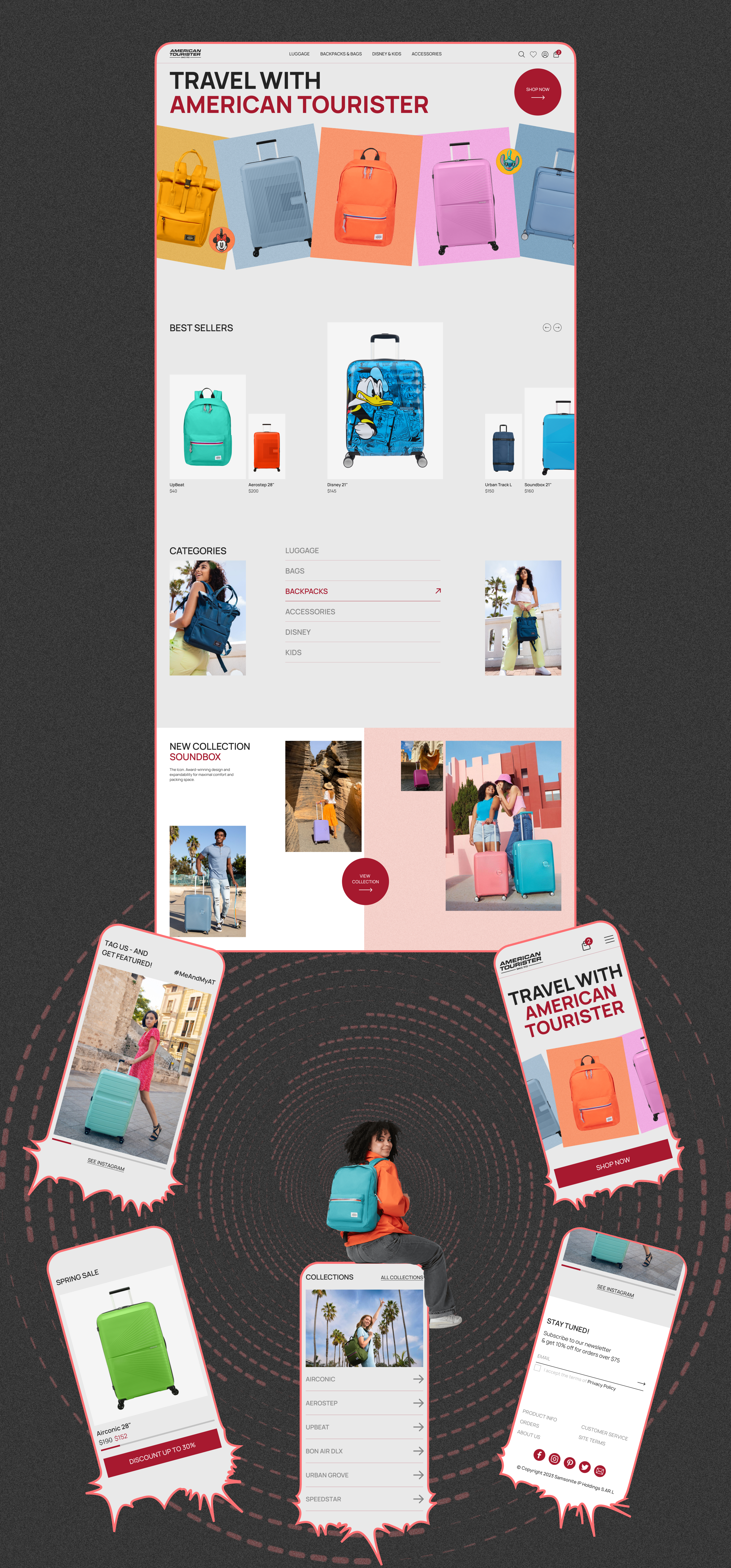 American Tourister | E-commerce — Изображение №3 — Интерфейсы, Графика на Dprofile