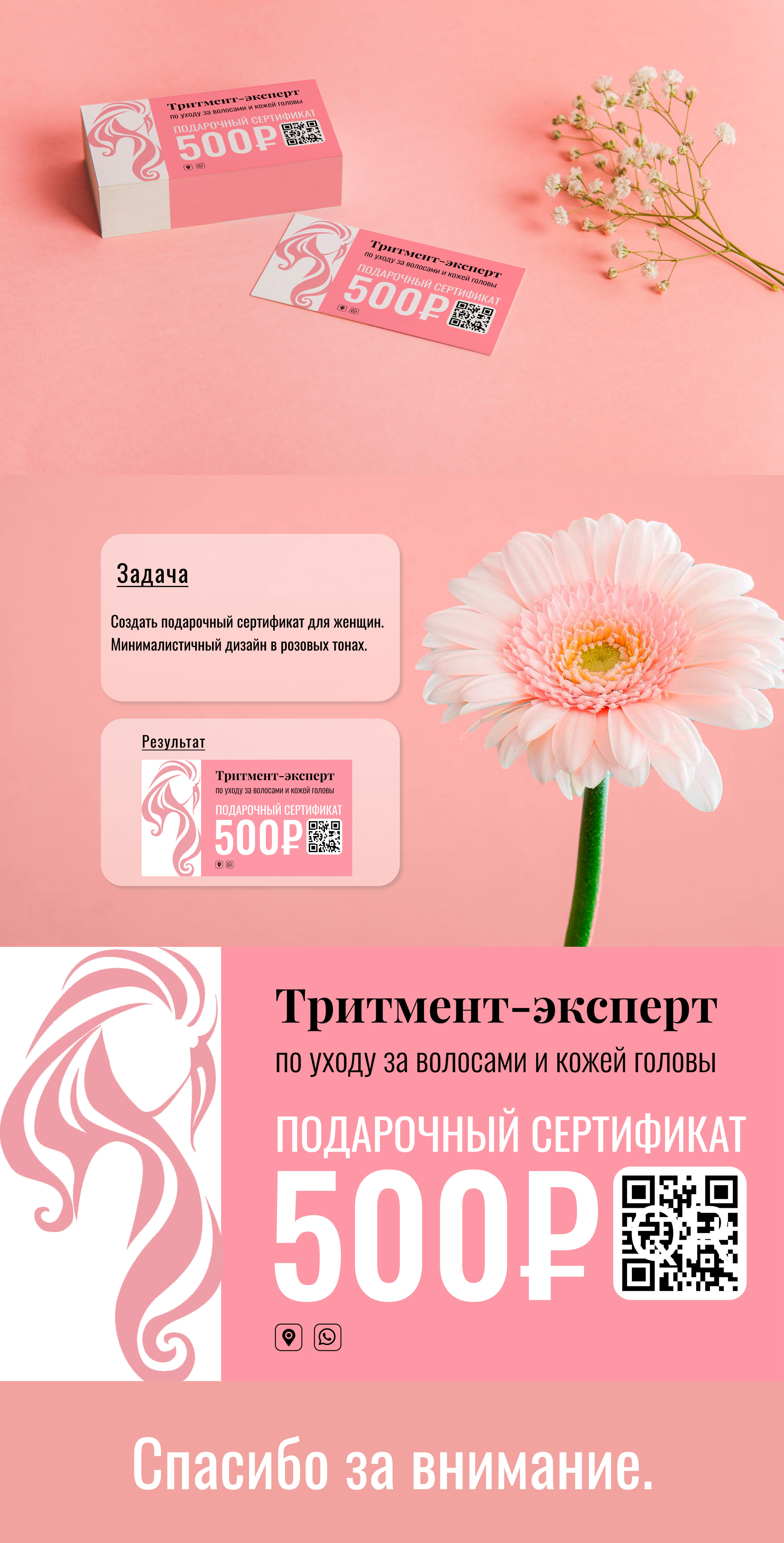 Сертификат - визитка на парикмахерские услуги. — Изображение №1 — Брендинг на Dprofile