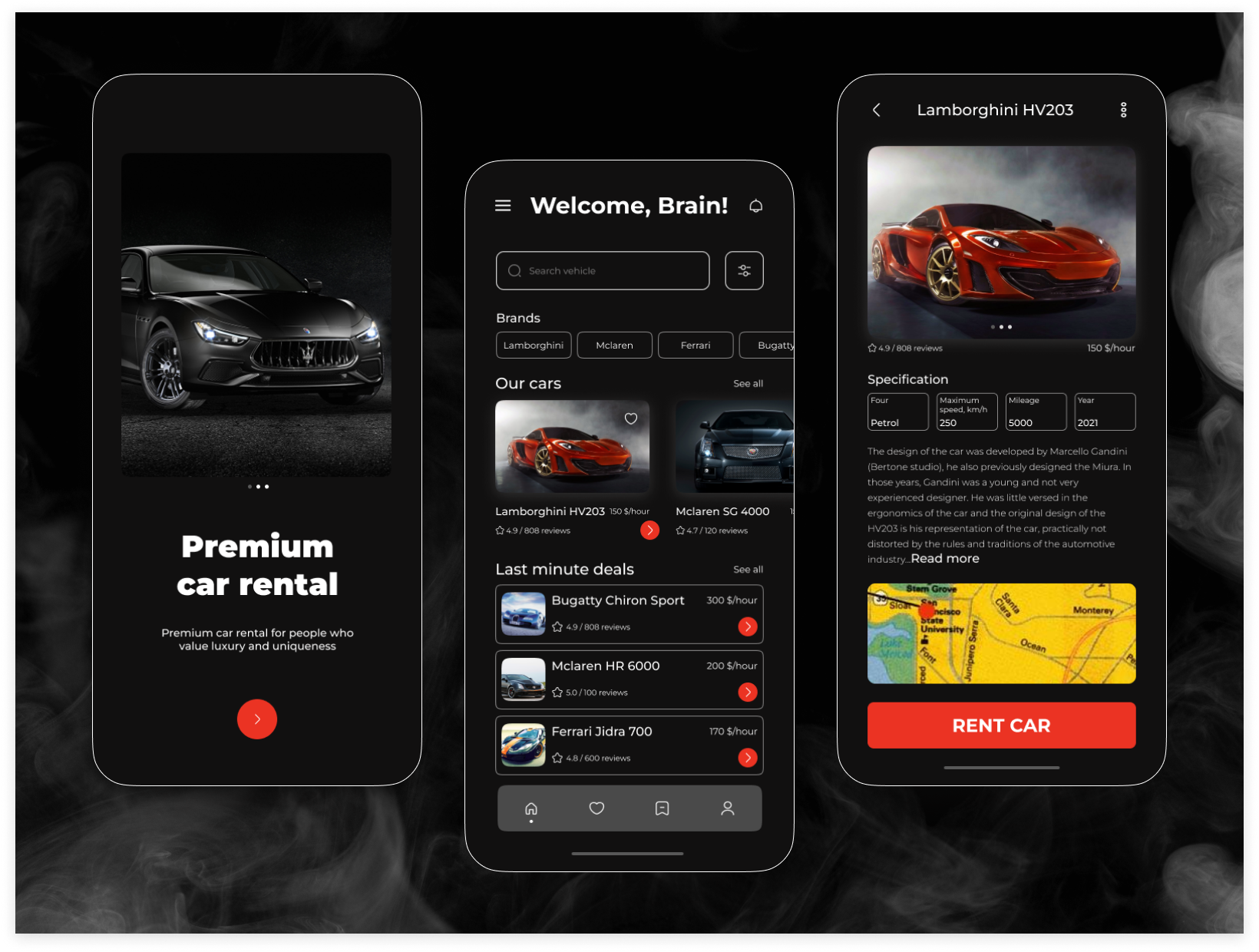 Premium car rental mobile app — Изображение №1 — Интерфейсы, Брендинг на Dprofile