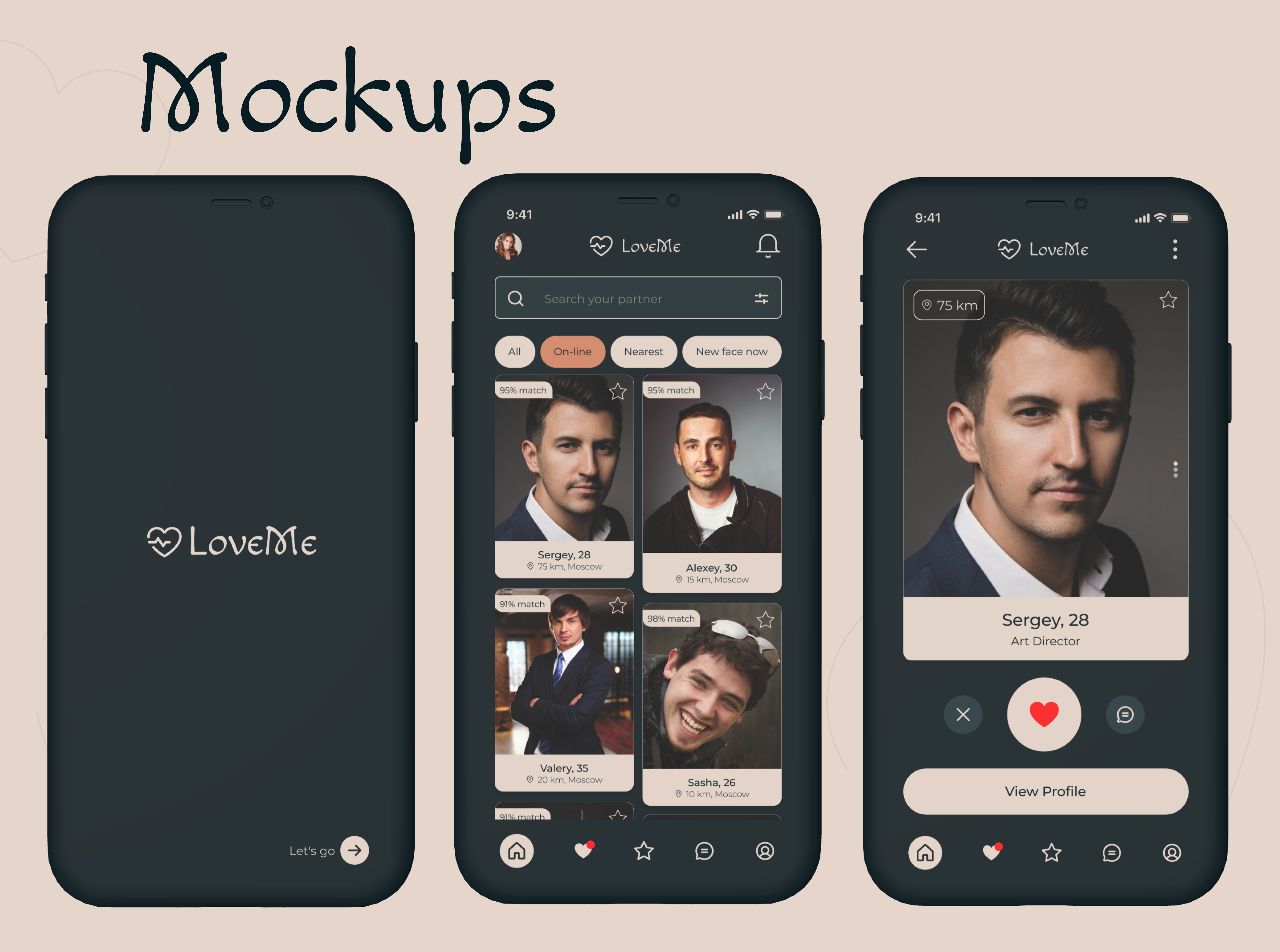 LoveMe Mobile for dating — Изображение №15 — Интерфейсы, Брендинг на Dprofile
