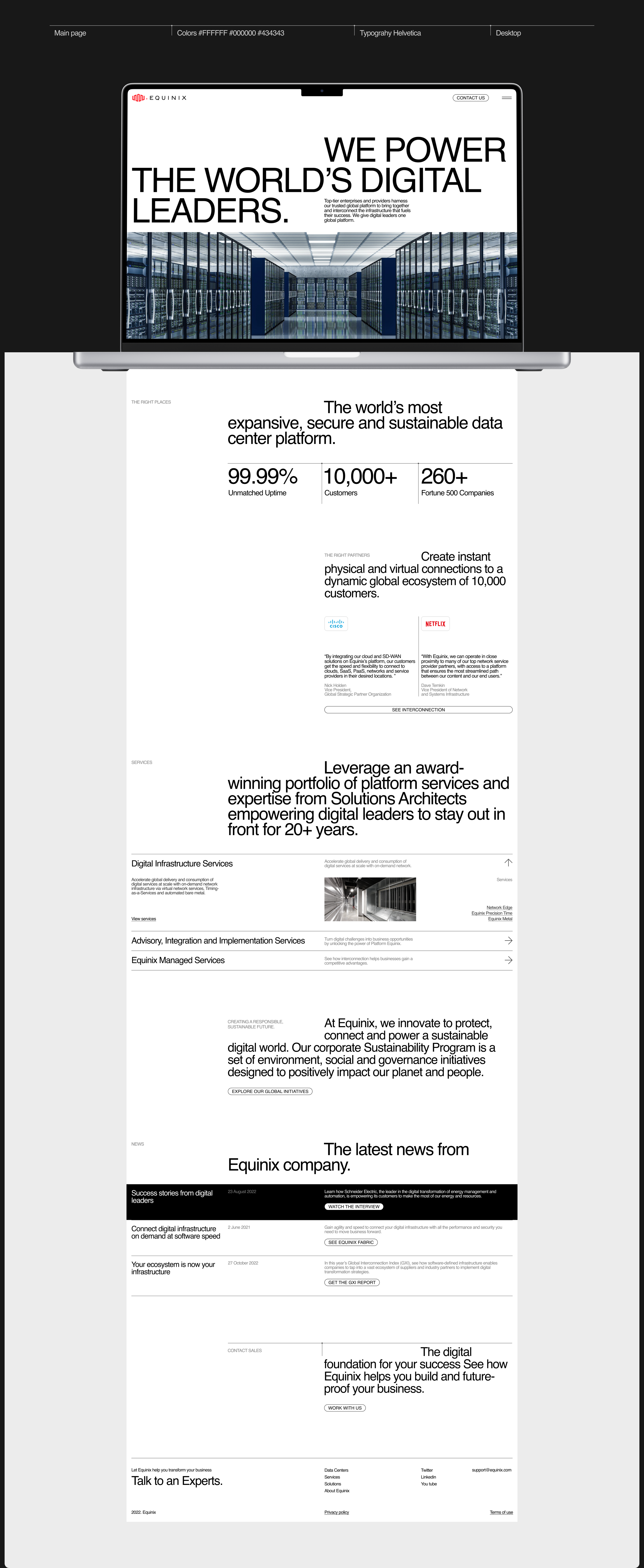 EQUINIX | Corporate website — Изображение №3 — Интерфейсы, Брендинг, Графика на Dprofile
