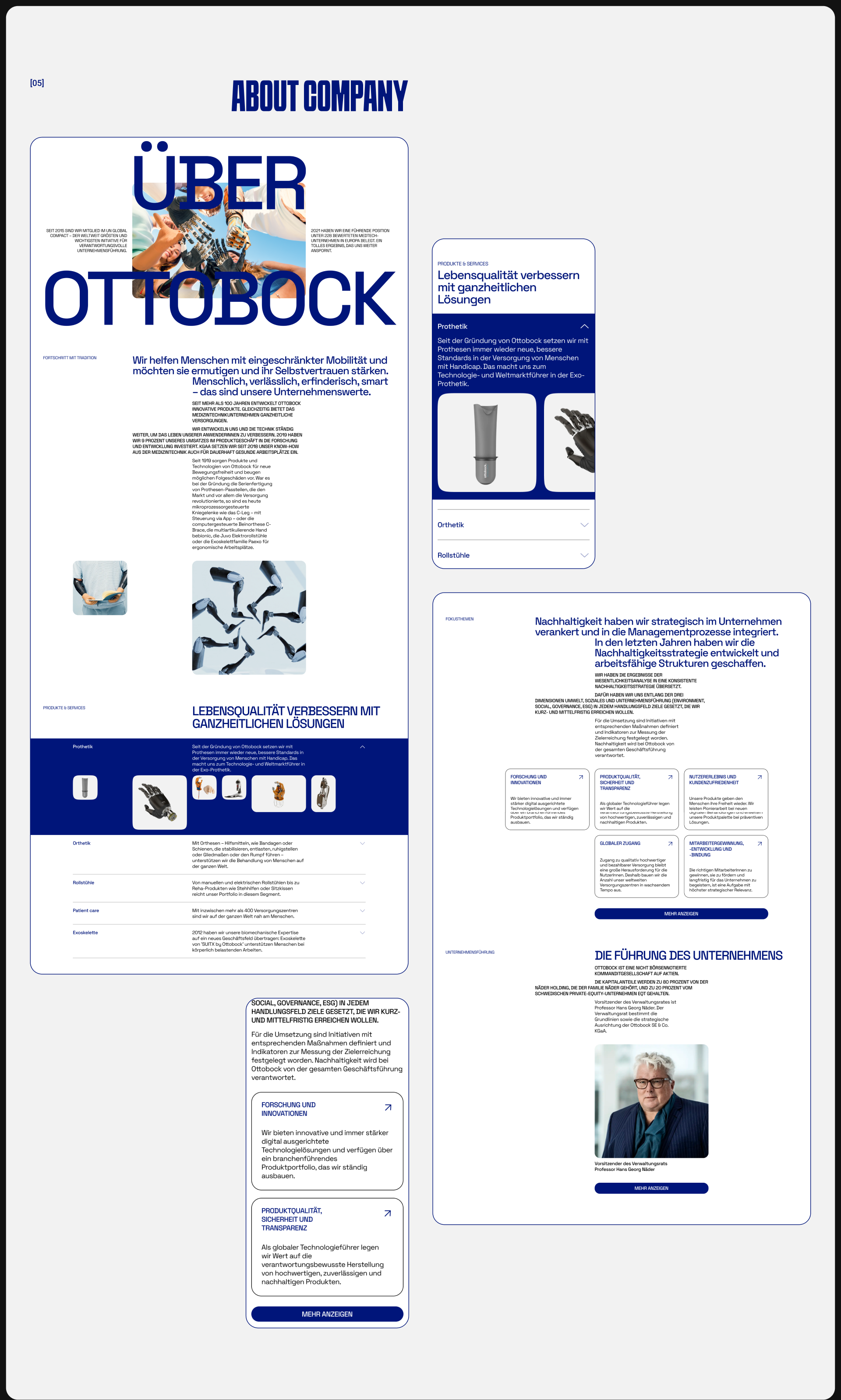OTTOBOCK | Corporate Redesign — Изображение №12 — Интерфейсы, Анимация на Dprofile