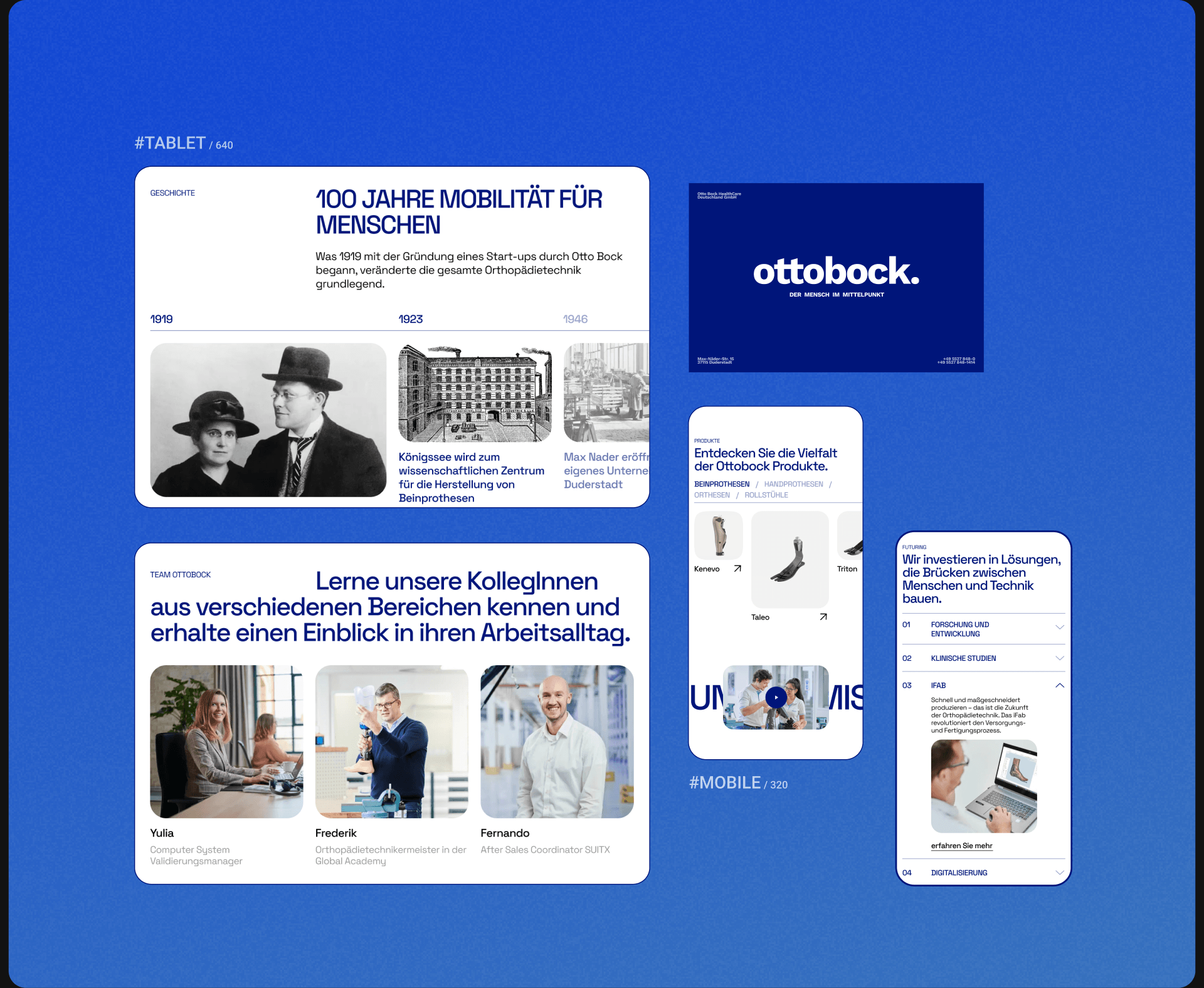 OTTOBOCK | Corporate Redesign — Изображение №4 — Интерфейсы, Анимация на Dprofile