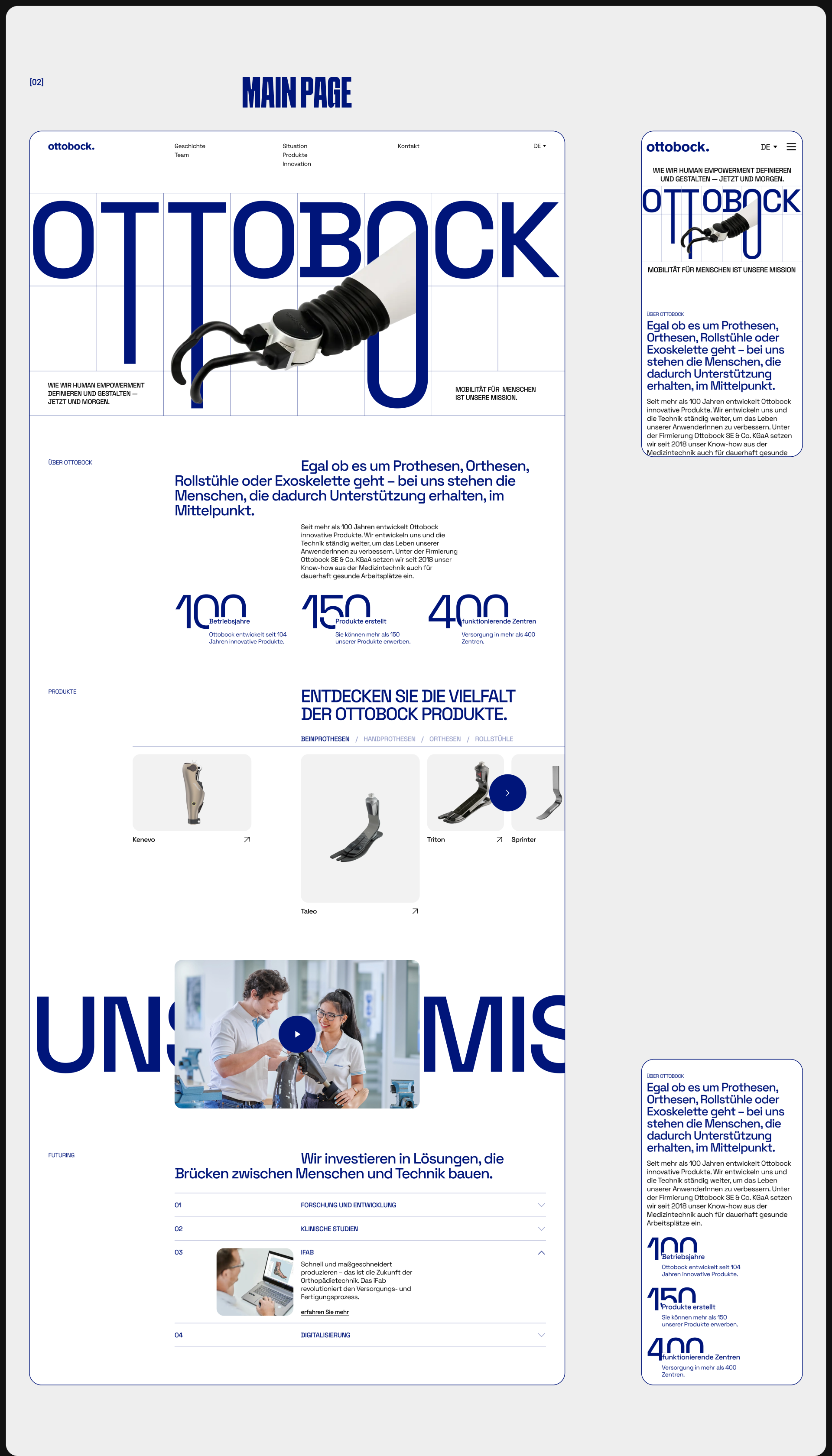 OTTOBOCK | Corporate Redesign — Изображение №3 — Интерфейсы, Анимация на Dprofile