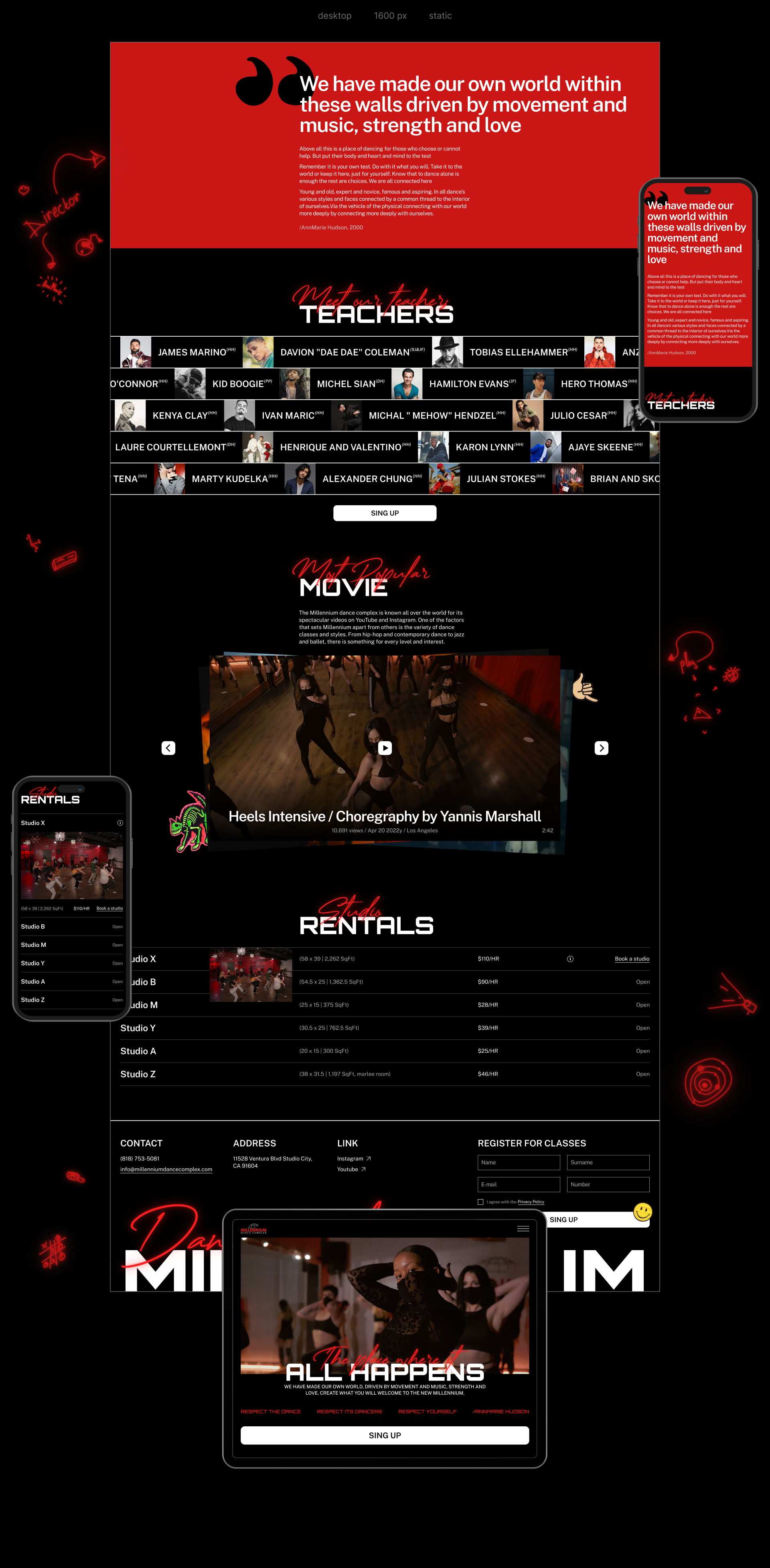 Millennium Dance Complex | Redesign concept — Изображение №10 — Интерфейсы, Графика на Dprofile