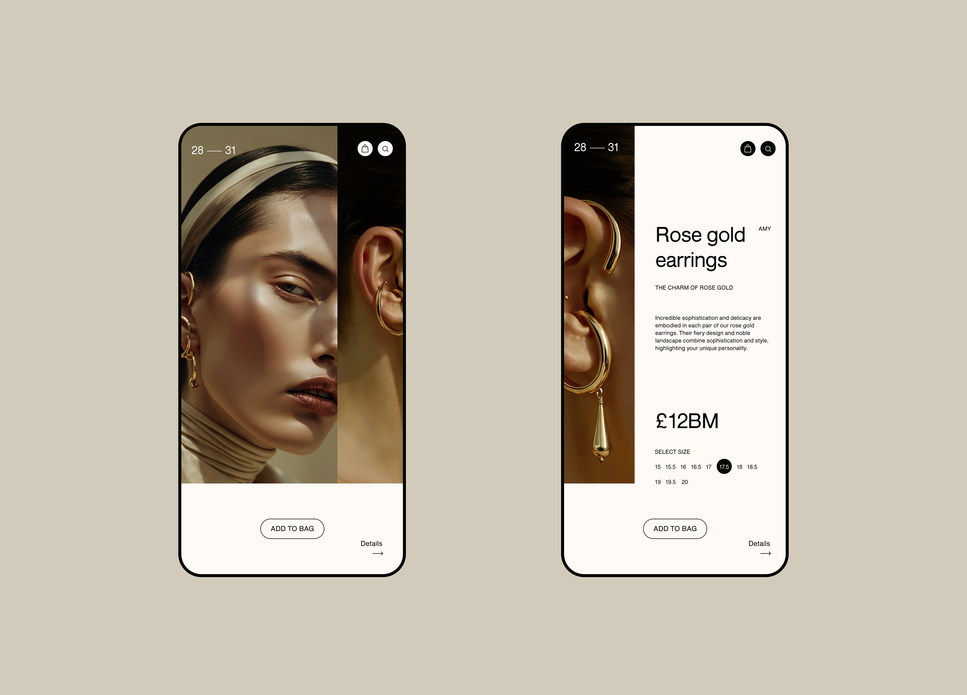 Design concept for the online jewelry store 28—31 STORE — Изображение №10 — Интерфейсы, Брендинг на Dprofile